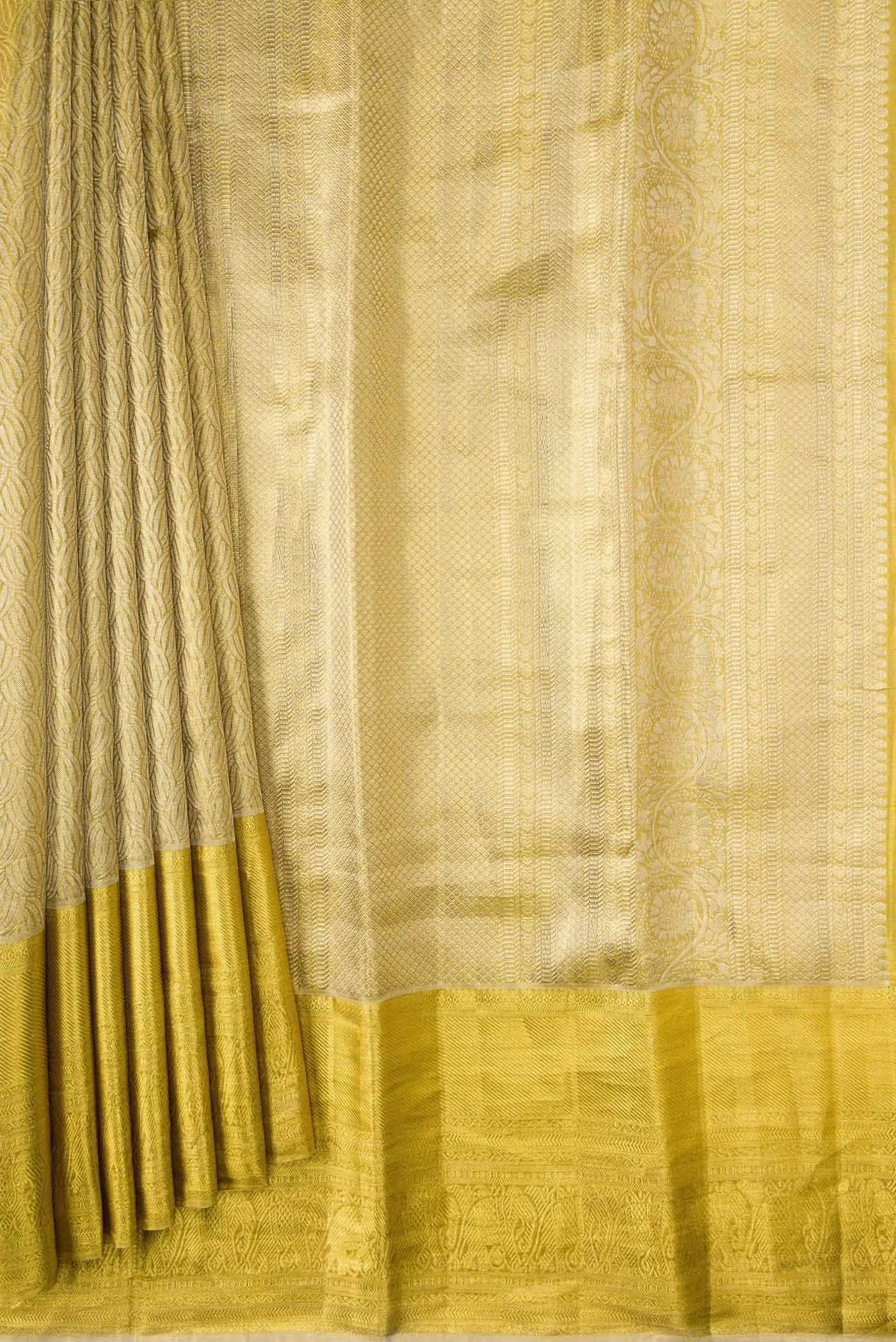 Gold Dual Tone Kanchipuram Tissue Silk Saree