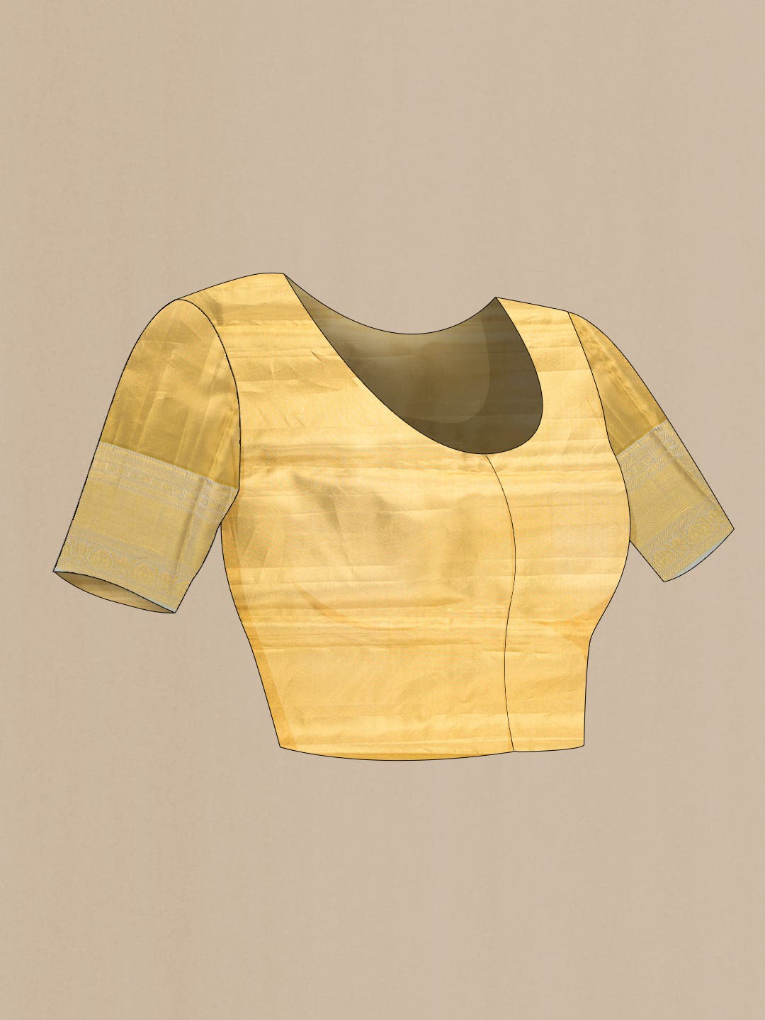 Gold Dual Tone Kanchipuram Tissue Silk Saree