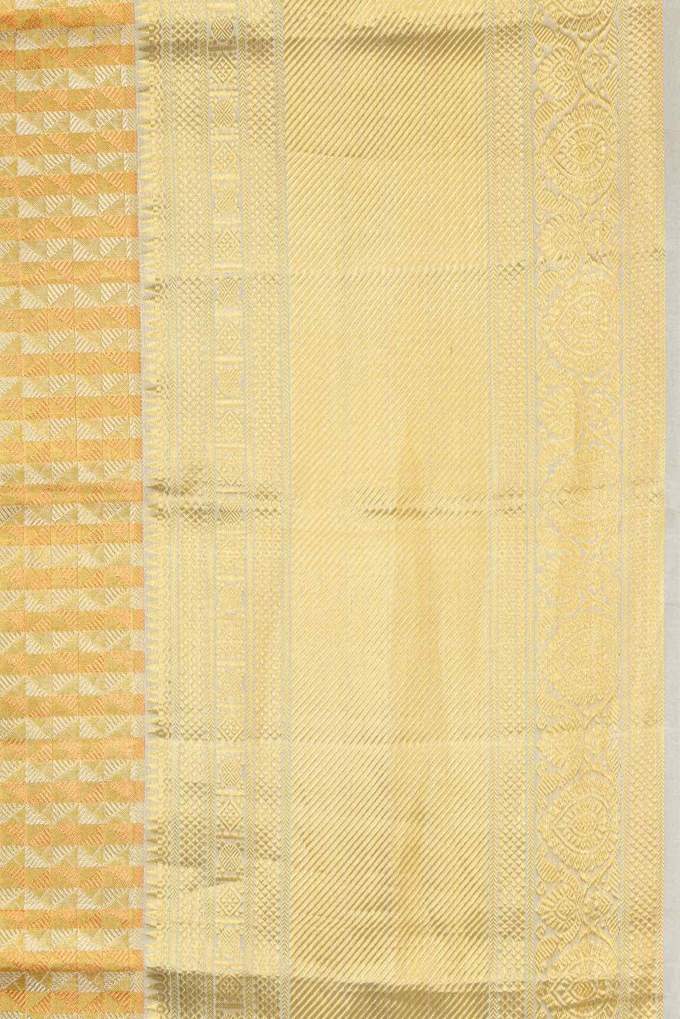 Gold Dual Tone Kanchipuram Tissue Silk Saree