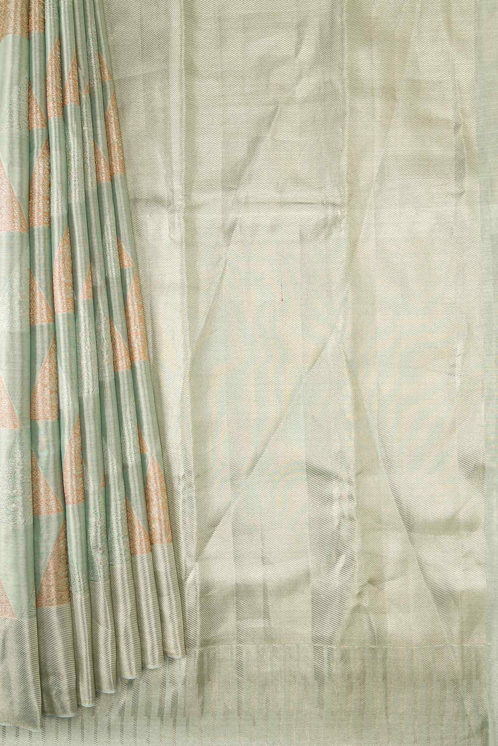 Light Green Dual Tone Kanchipuram Tissue Silk Saree