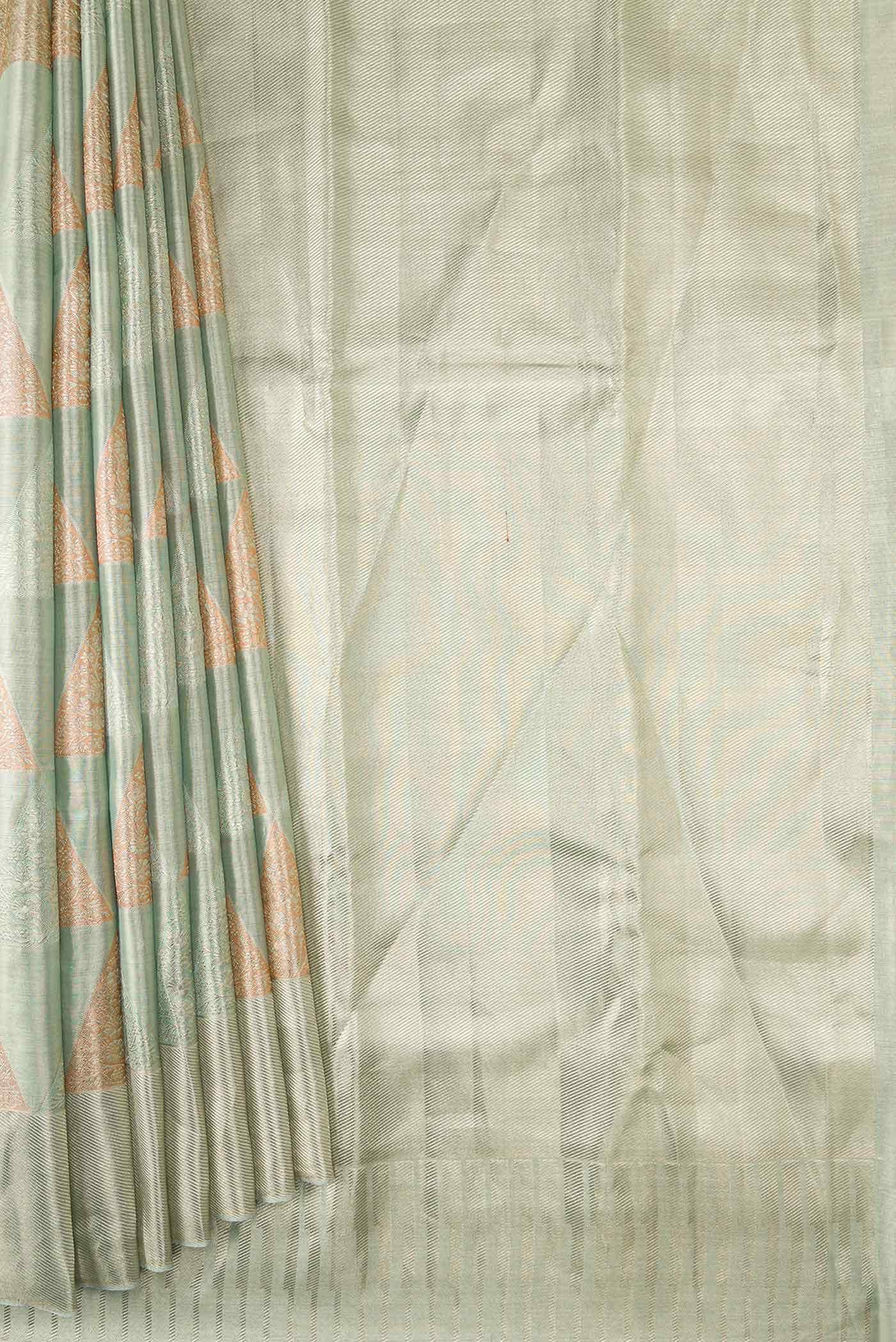 Light Green Dual Tone Kanchipuram Tissue Silk Saree