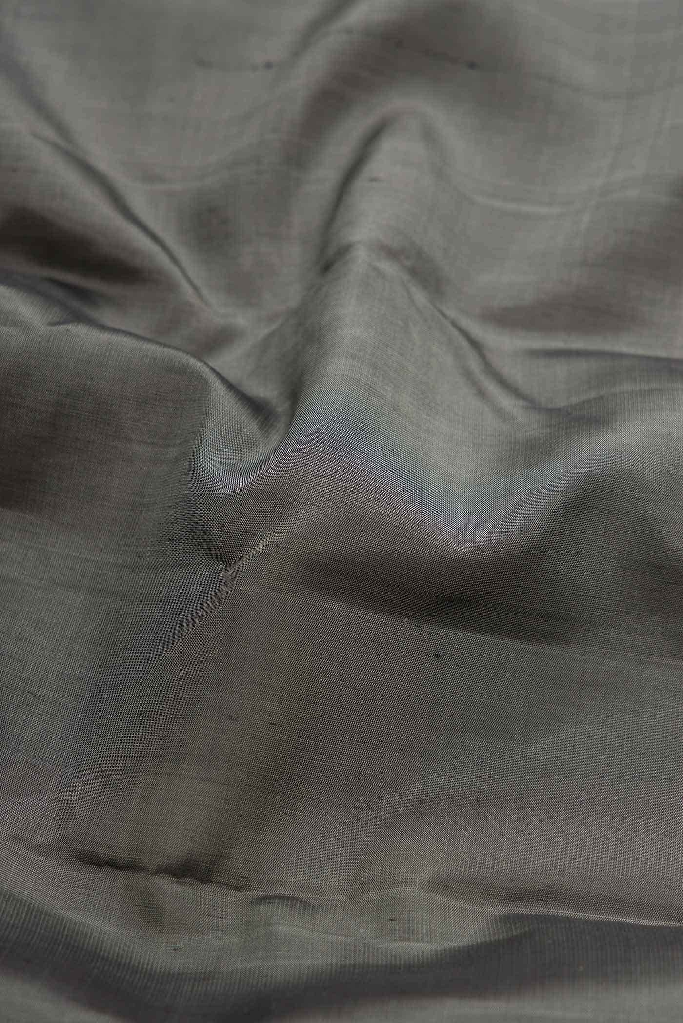 Pure Silk Pure Zari Grey Dual Tone Kanchipuram Saree