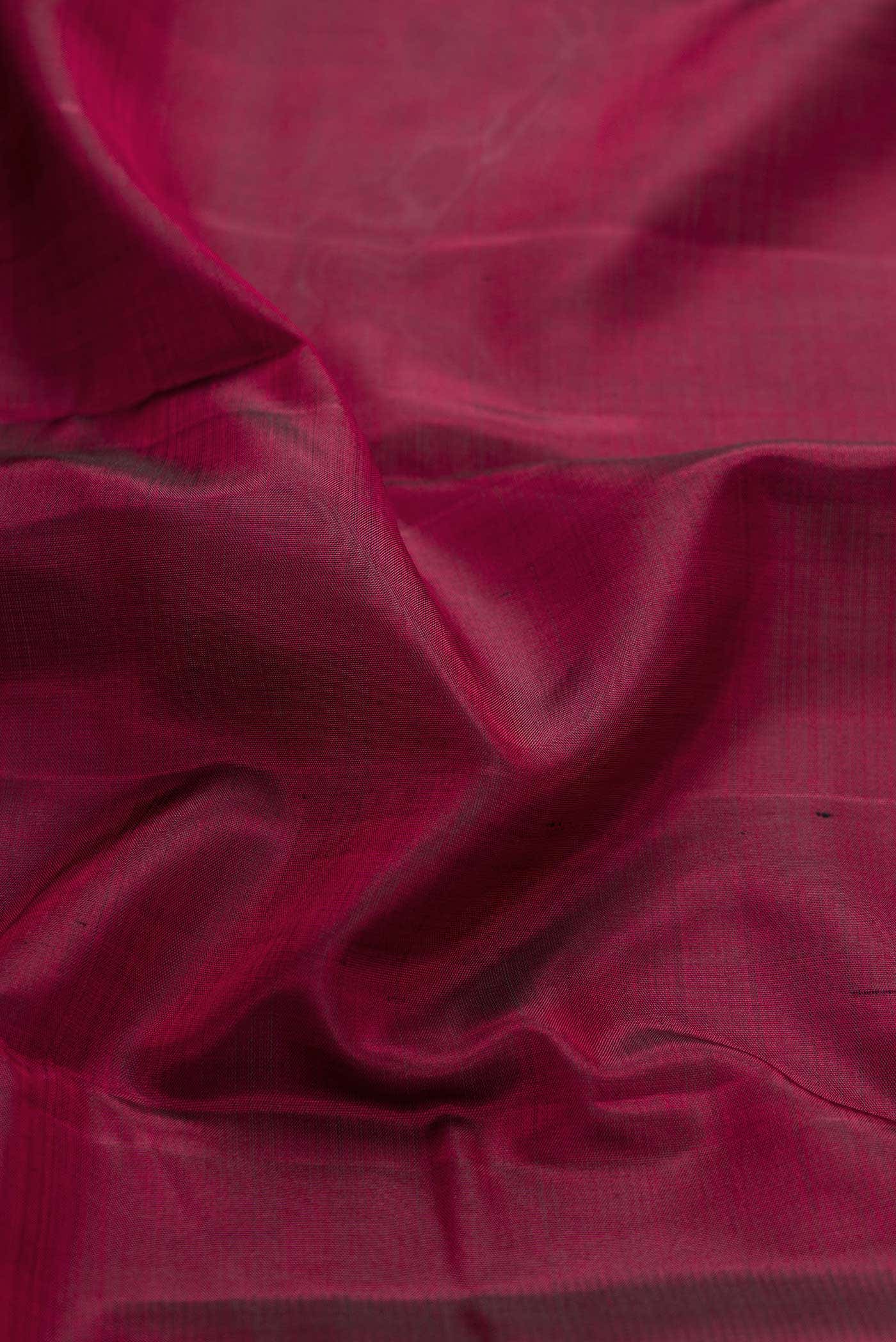Pure Silk Pure Zari Burgundy Dual Tone Kanchipuram Saree
