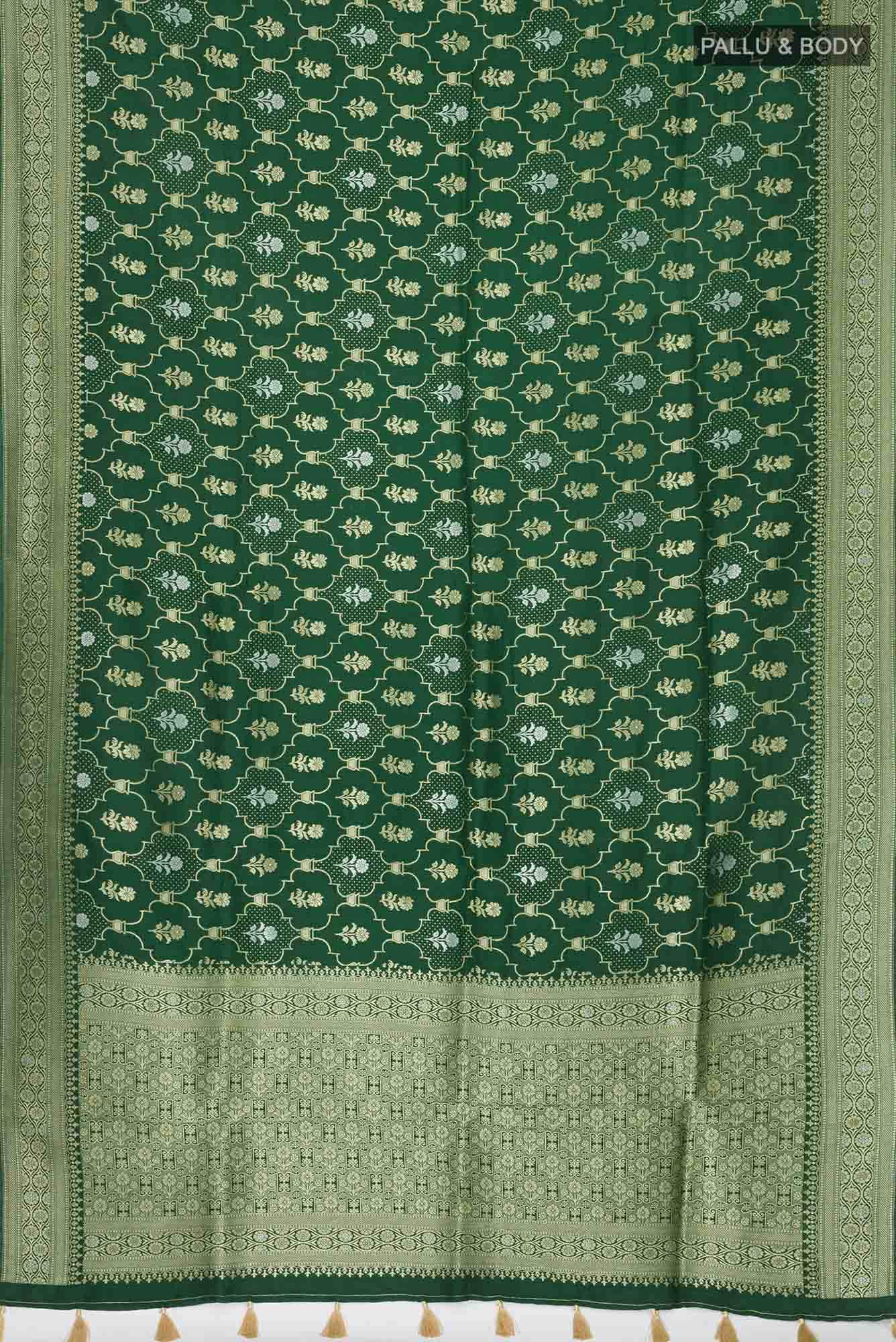 Green Blended Tussar Silk Saree