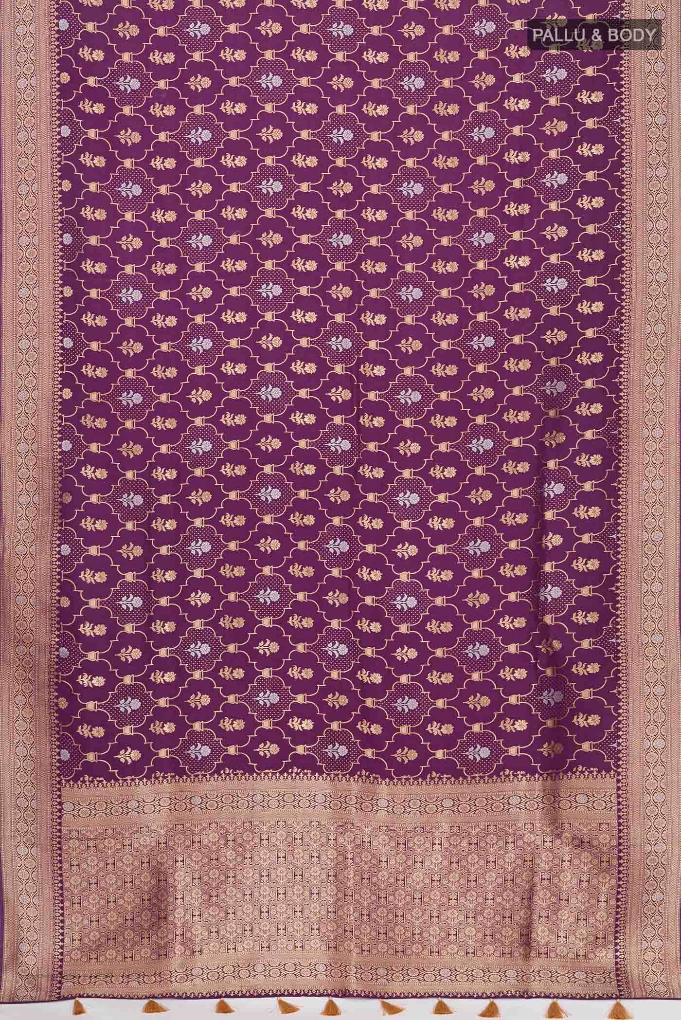 Purple Tussar Silk Saree