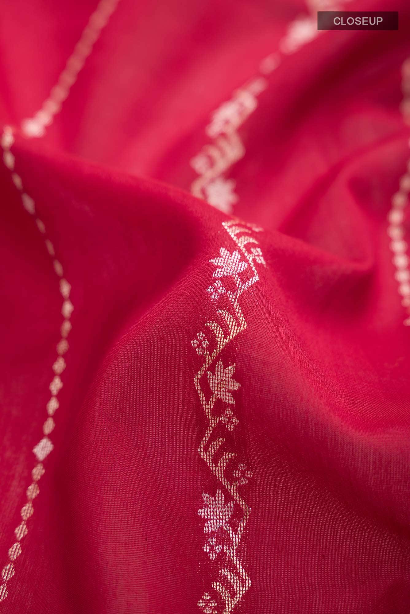 Red Blended Tussar Silk Saree