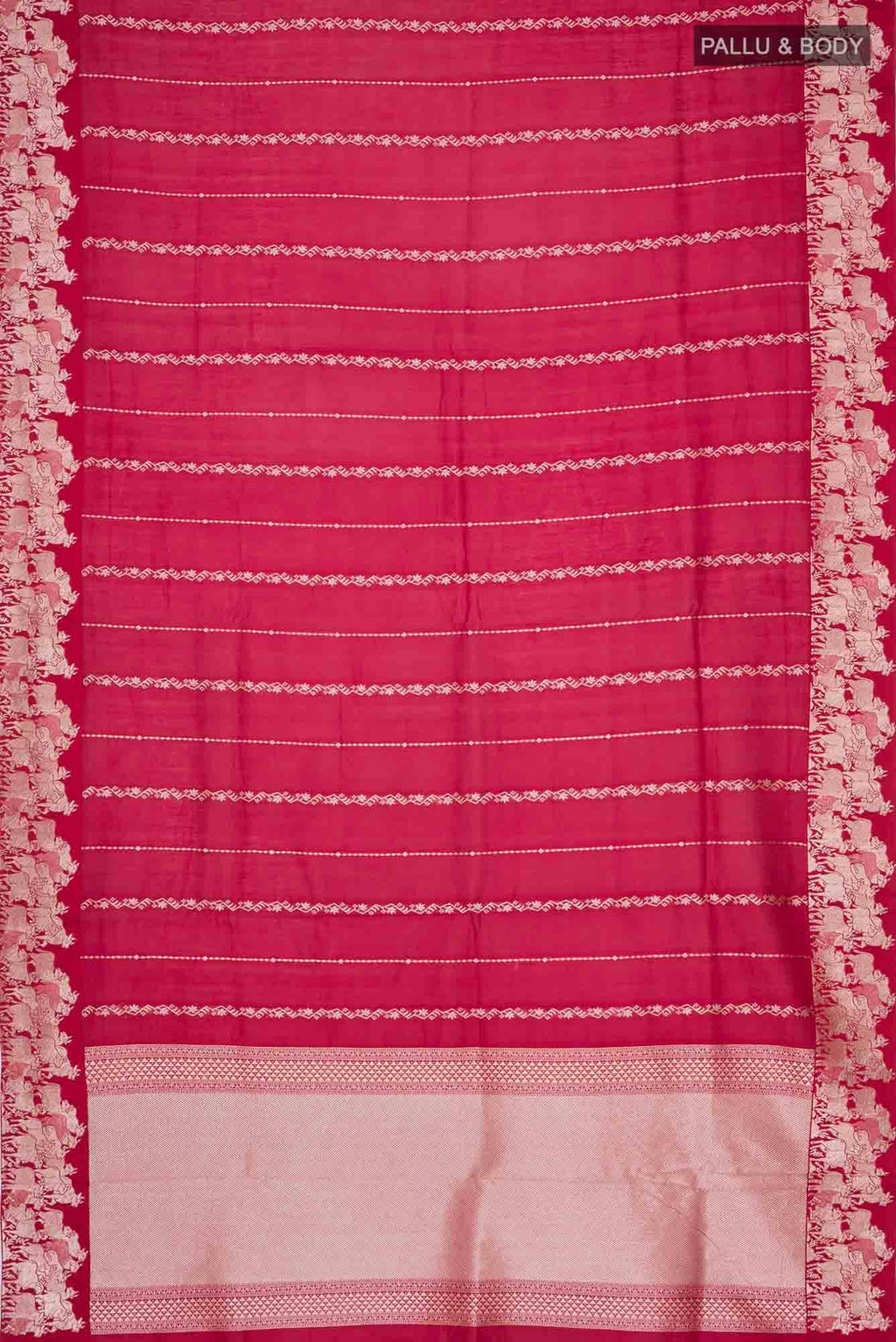 Red Blended Tussar Silk Saree