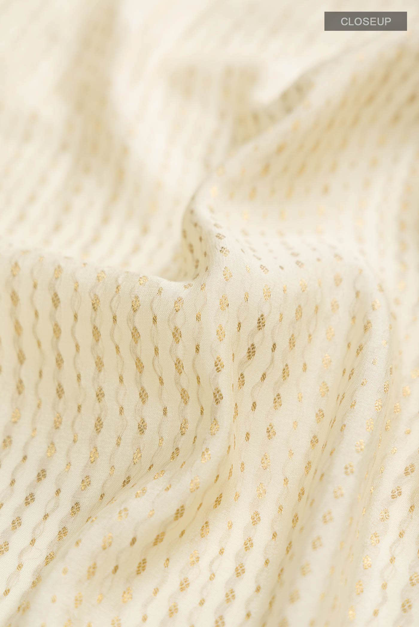 Cream Mysore Crepe Saree