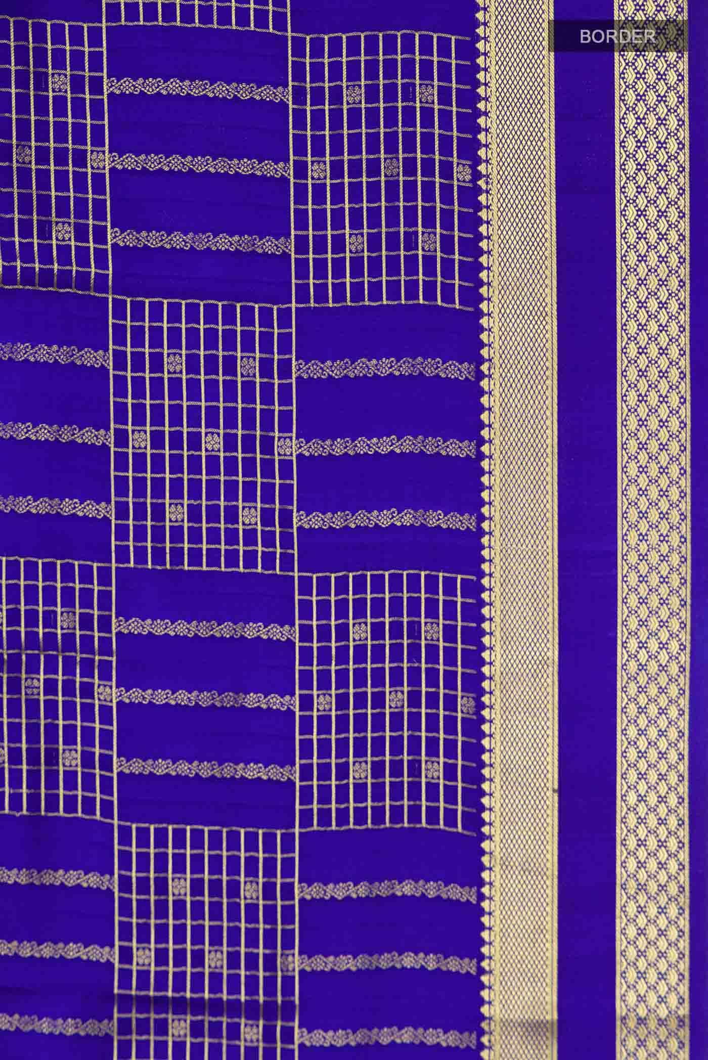 Blue Mysore Crepe Saree