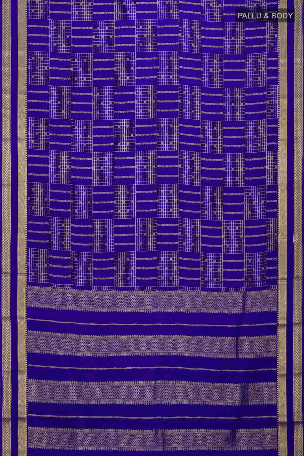 Blue Mysore Crepe Saree