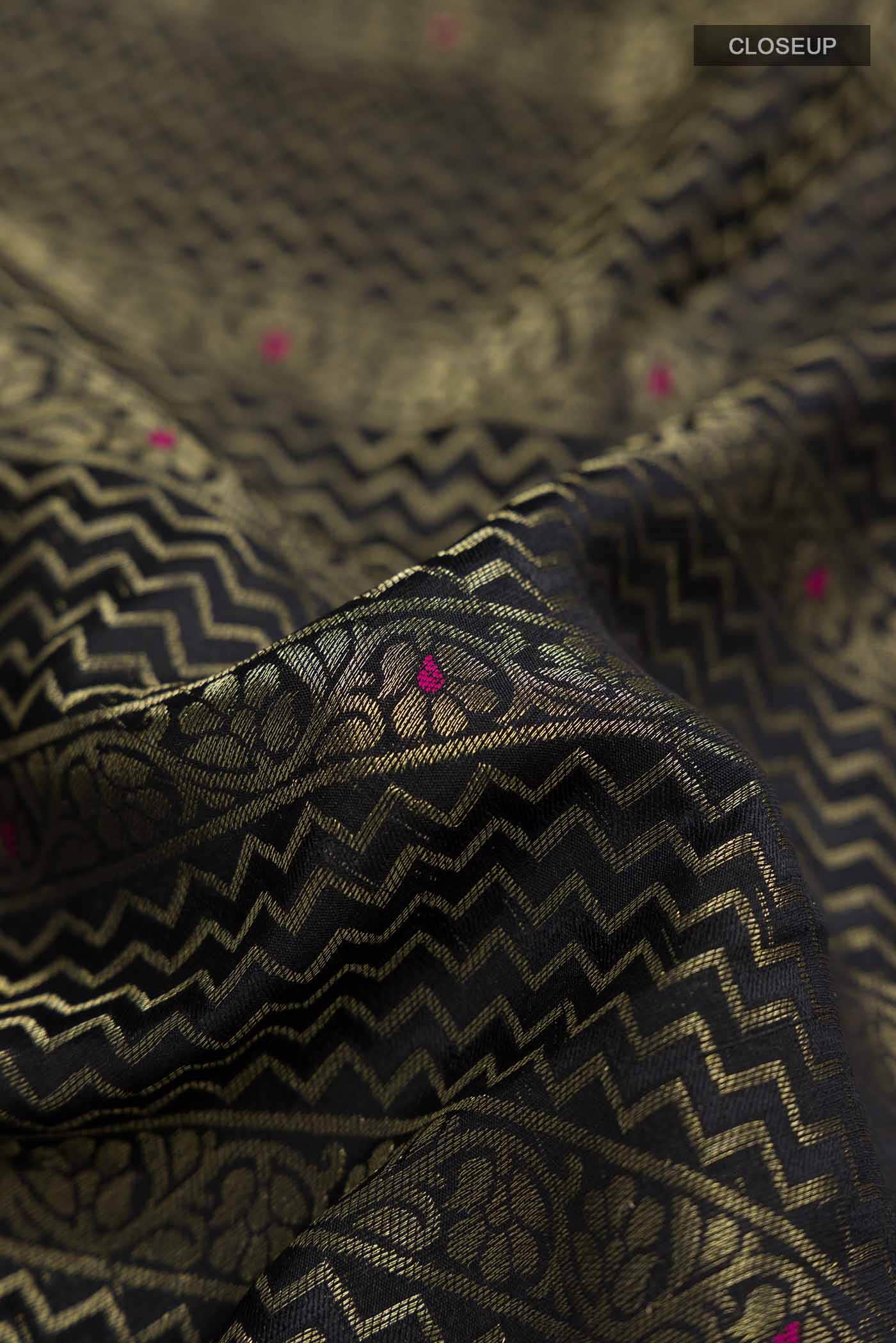 Black Mysore Crepe Saree