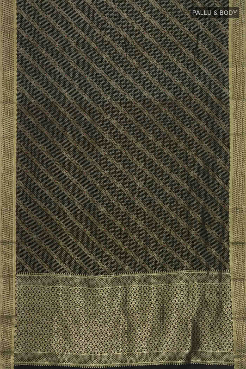 Black Mysore Crepe Saree