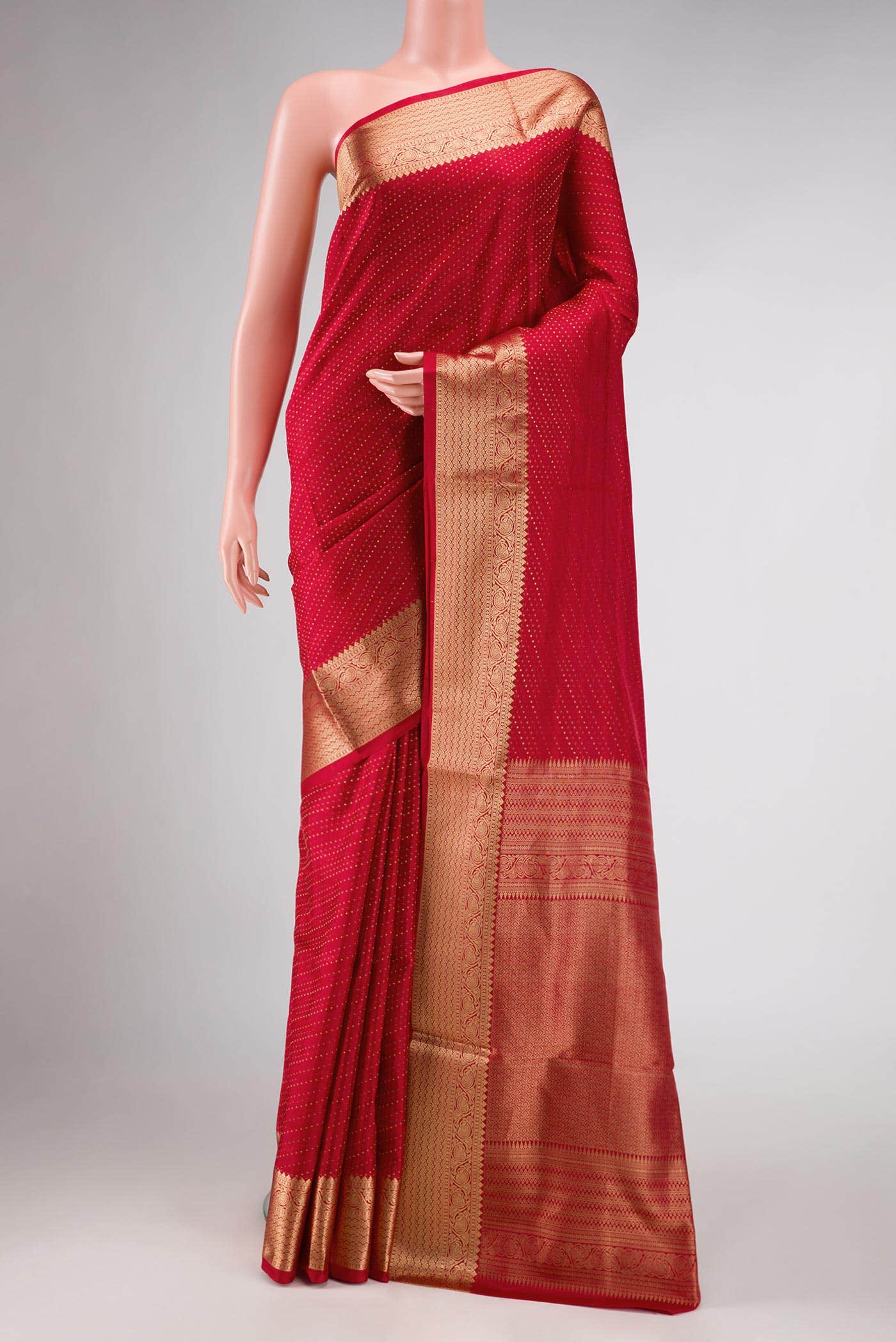 Red Dual Tone Soft Silk Saree