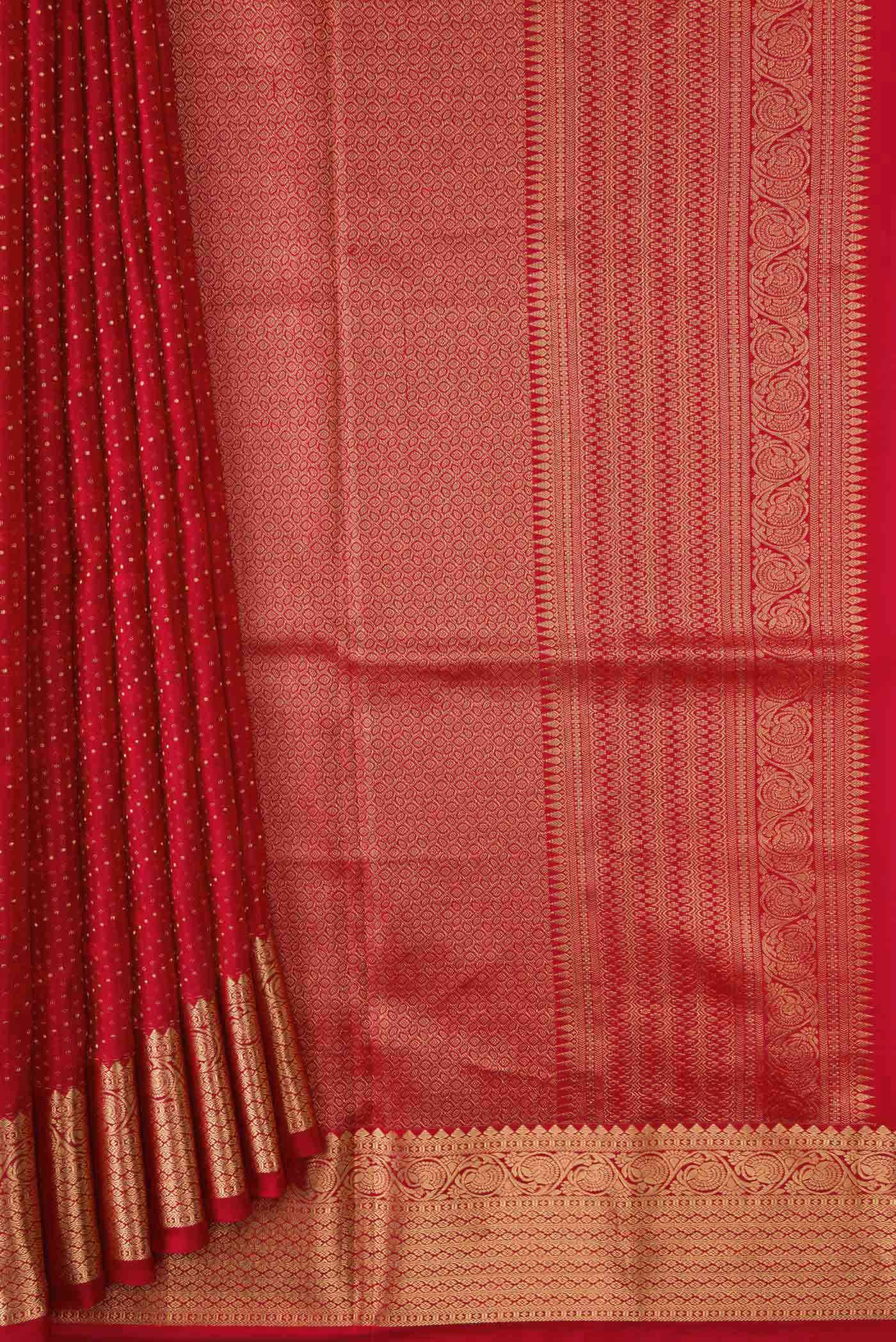 Red Dual Tone Soft Silk Saree