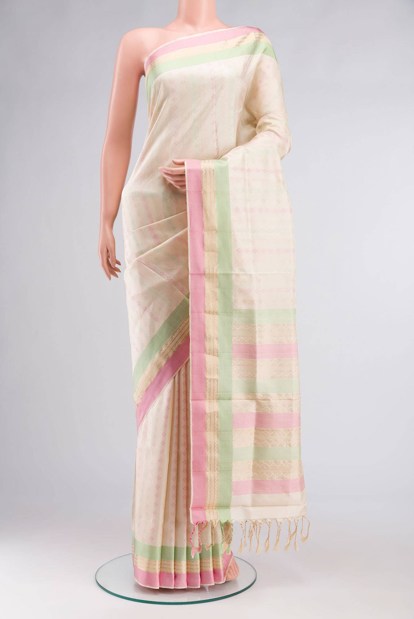Cream Soft Silk Saree