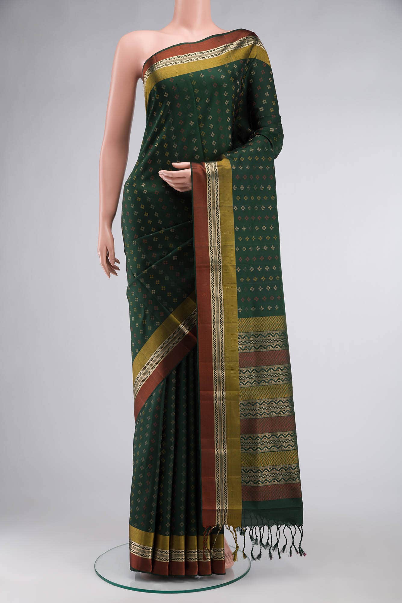 Bottle Green Soft Silk Saree