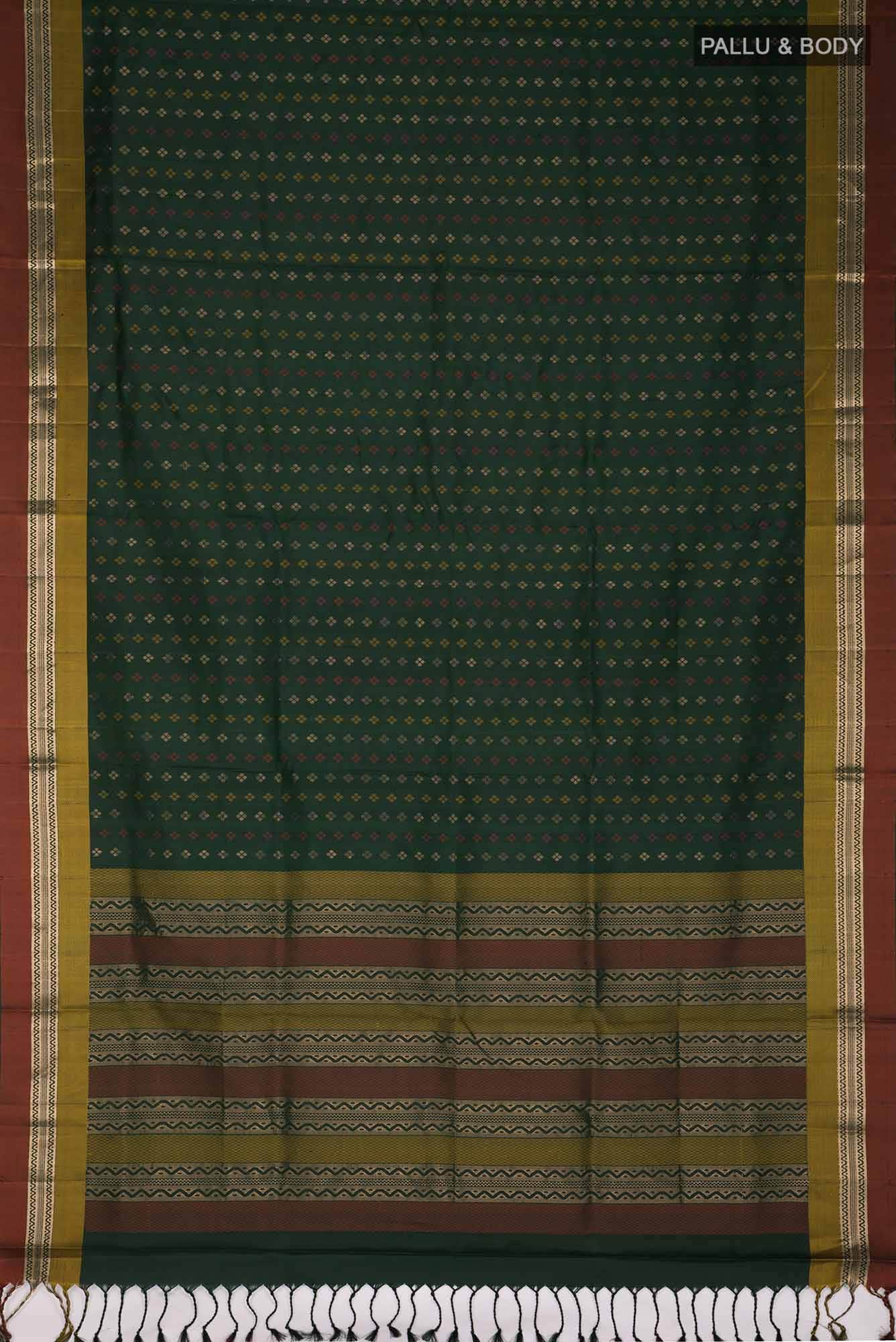 Bottle Green Soft Silk Saree