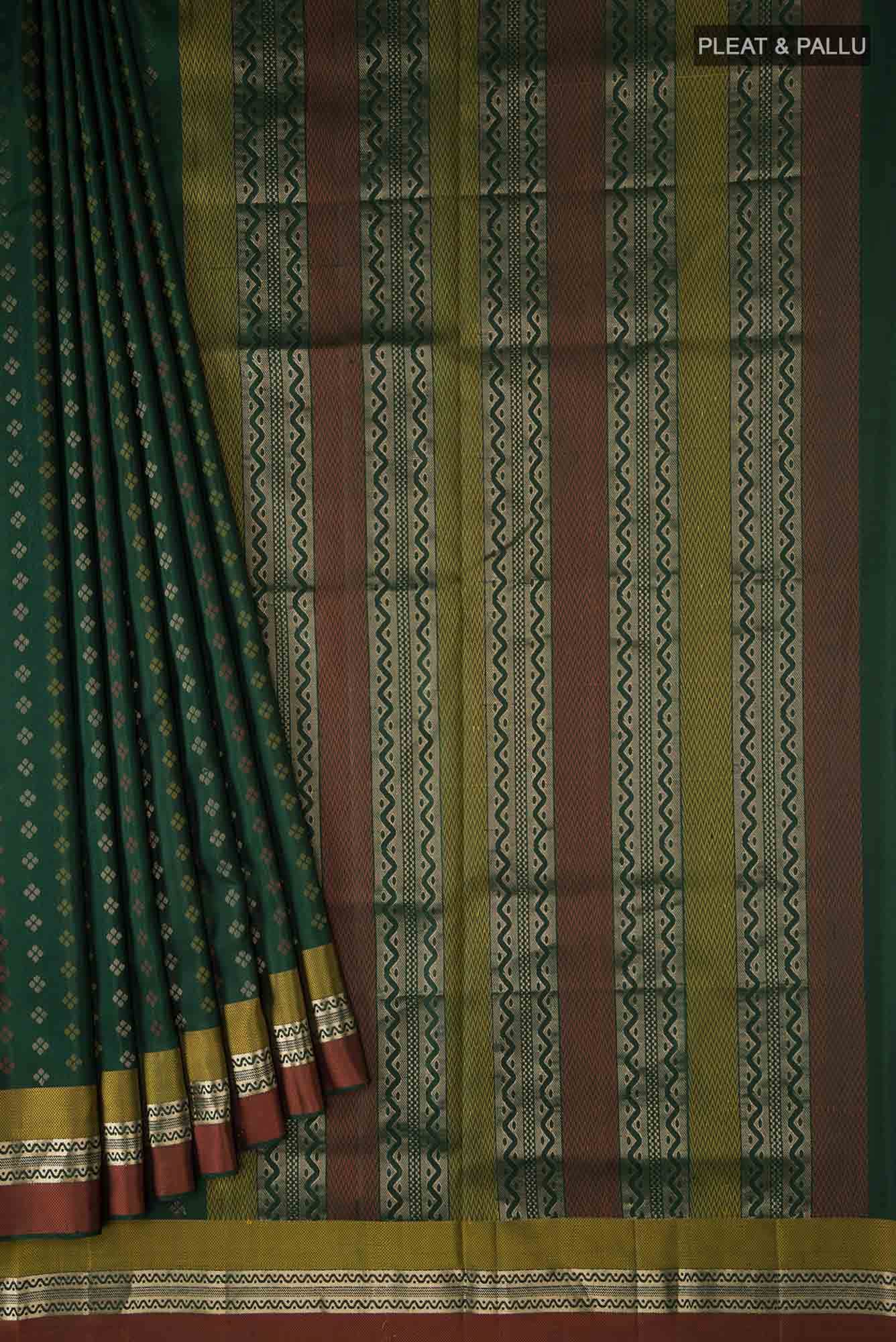 Bottle Green Soft Silk Saree