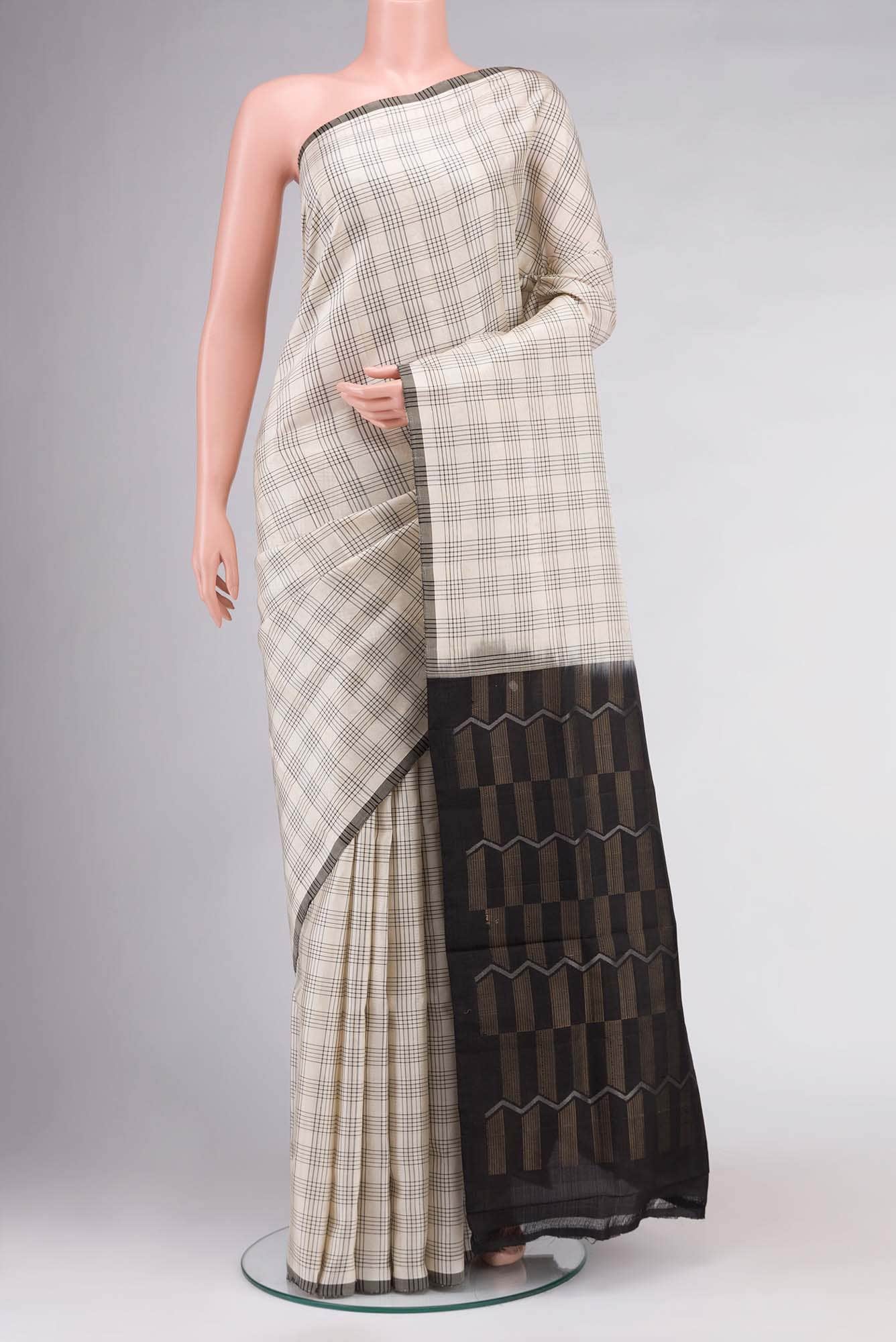 Cream Soft Silk Saree