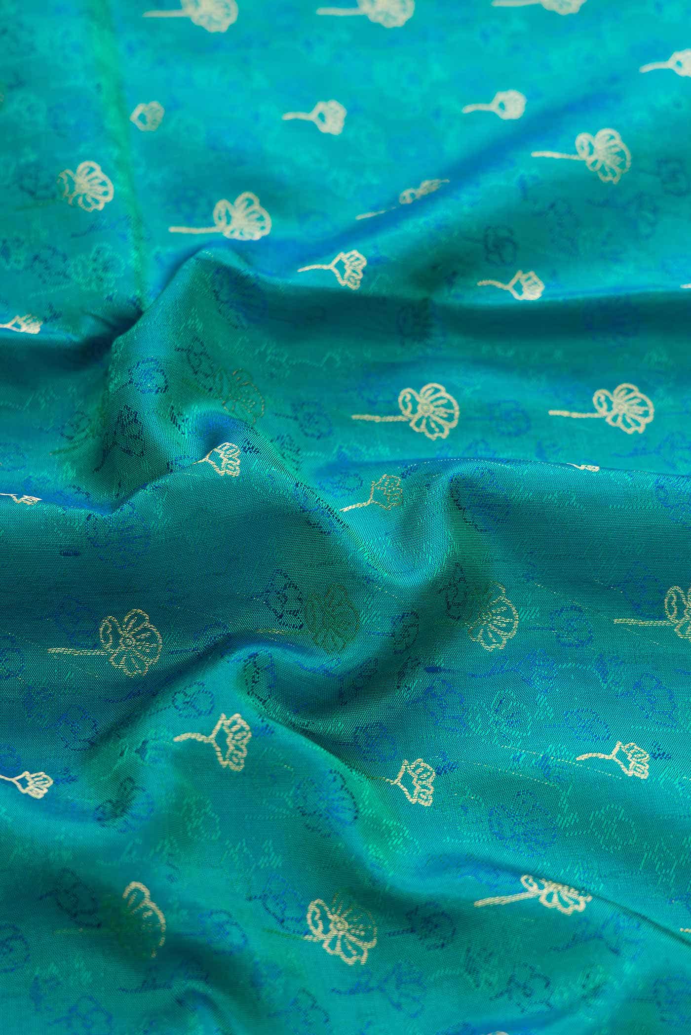 Green Dual Tone Soft Silk Saree