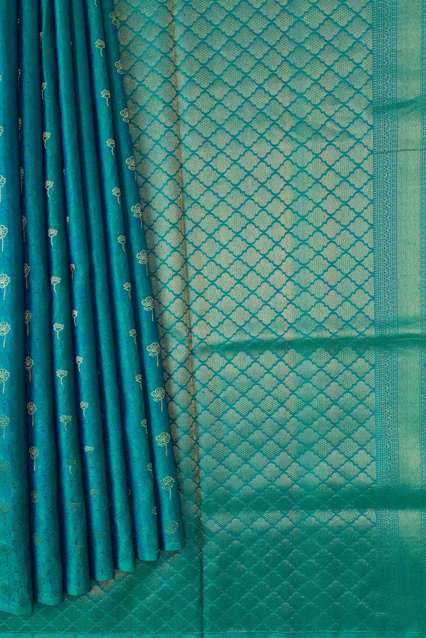 Green Dual Tone Soft Silk Saree