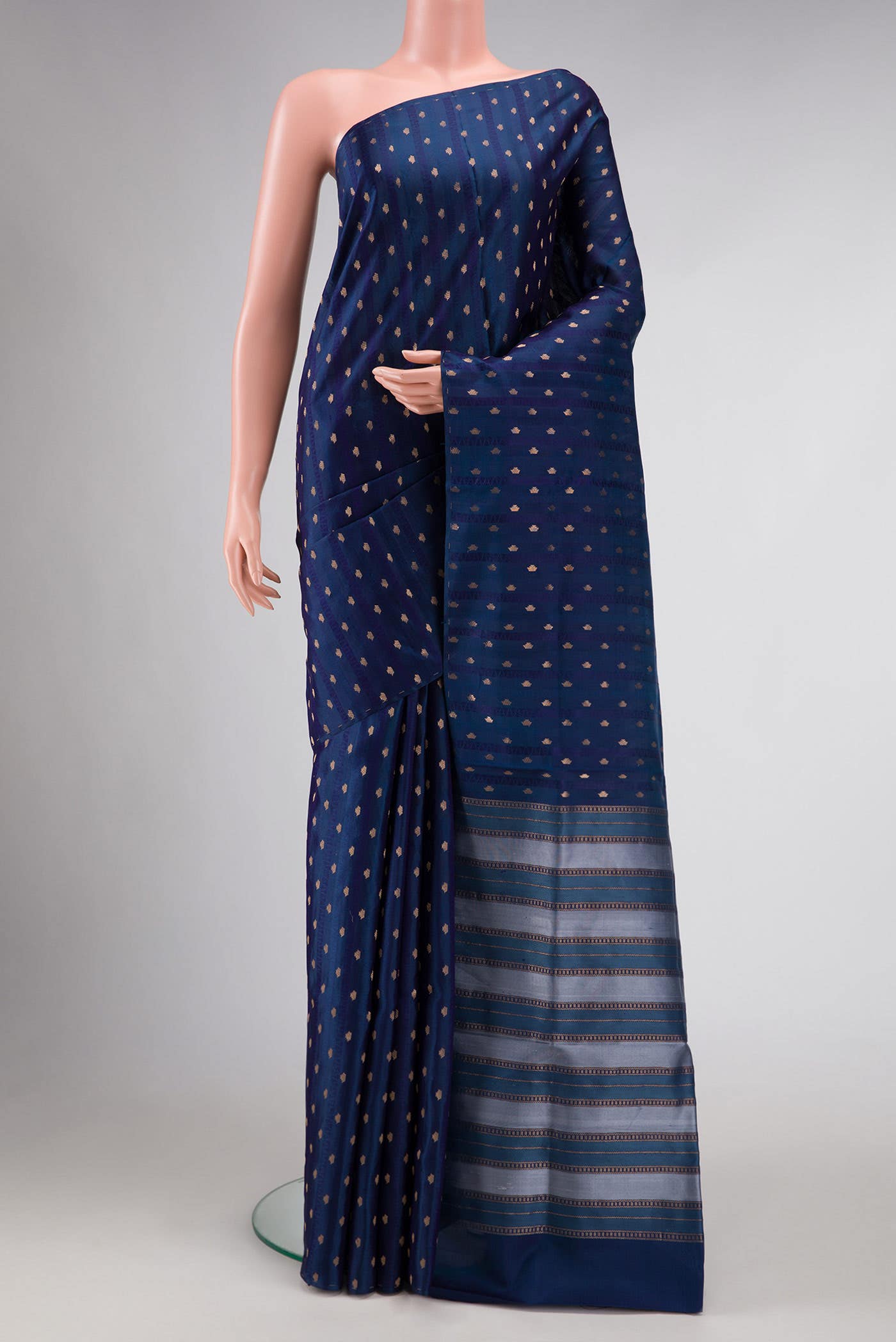 Peacock Blue Soft Silk Saree