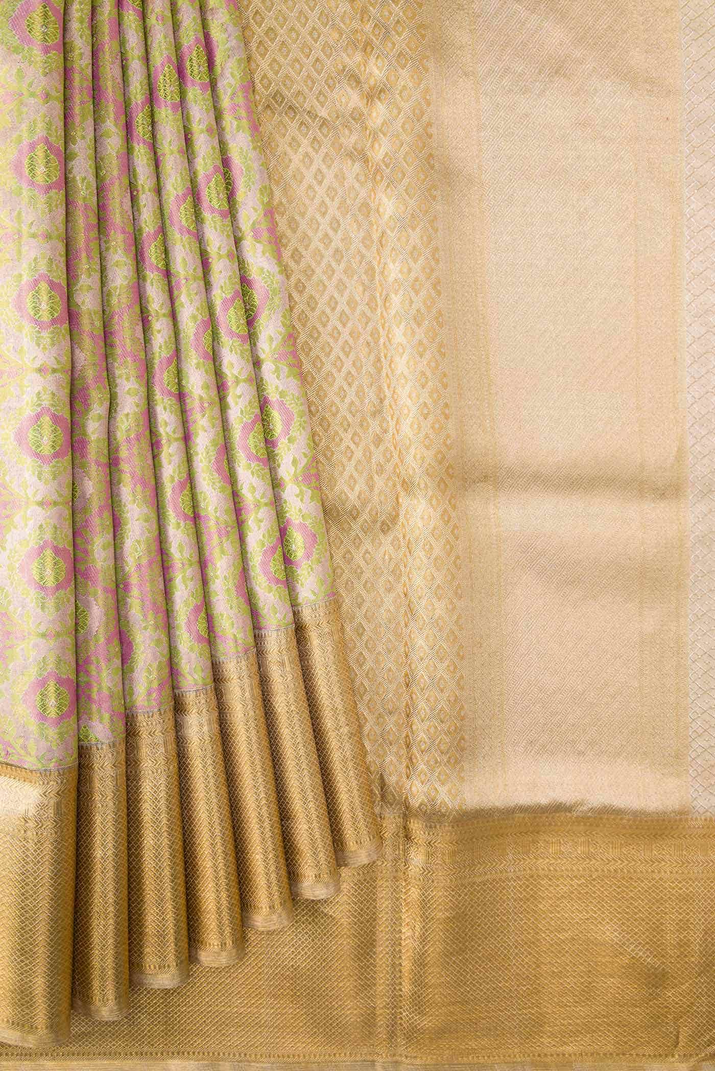 Gold Dual Tone Kanchipuram Tissue Silk Saree