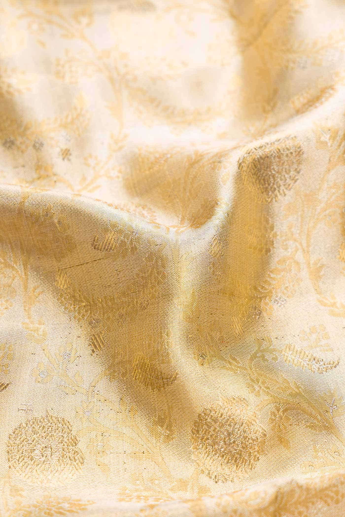 Gold Dual Tone Kanchipuram Tissue Silk Saree