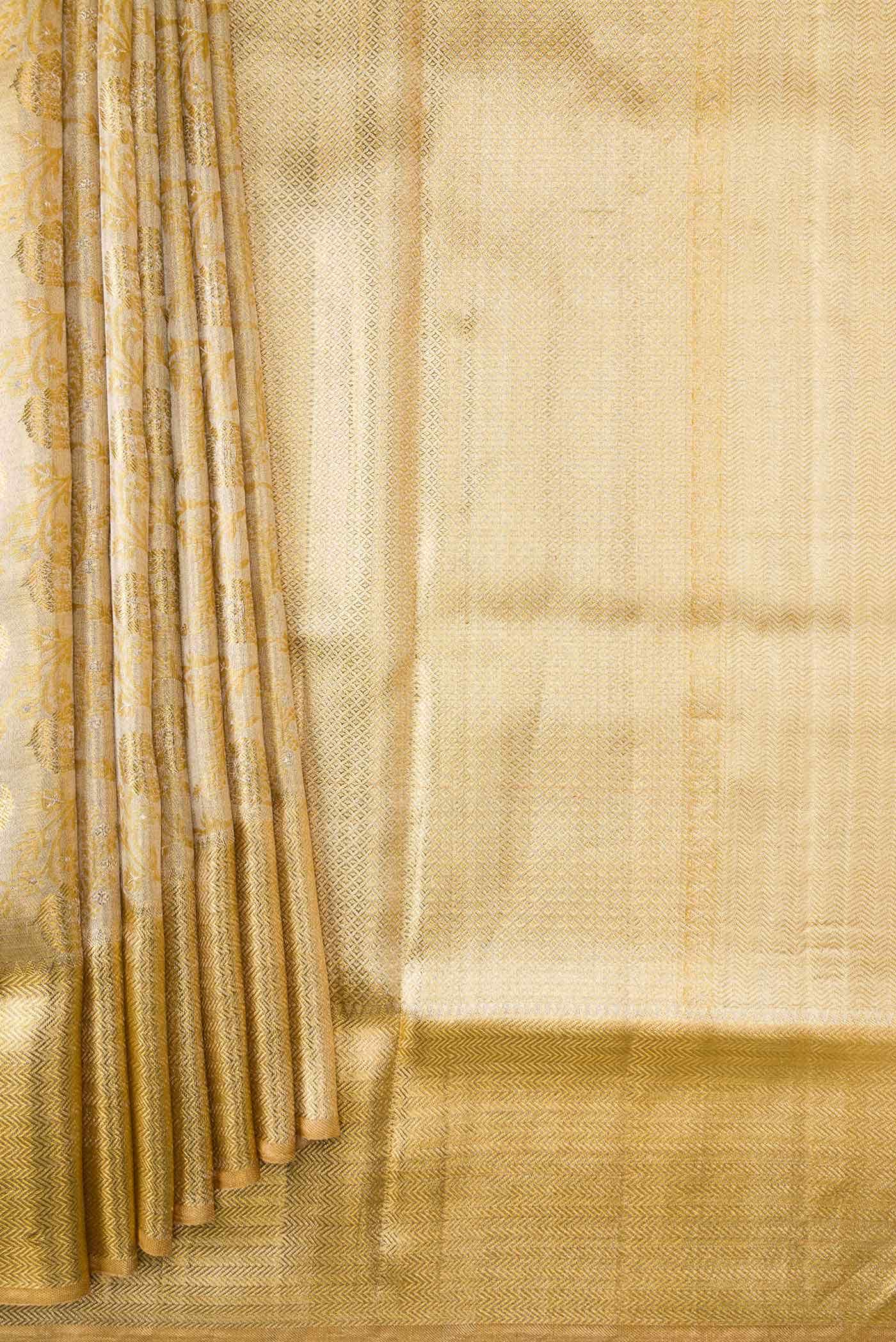 Gold Dual Tone Kanchipuram Tissue Silk Saree