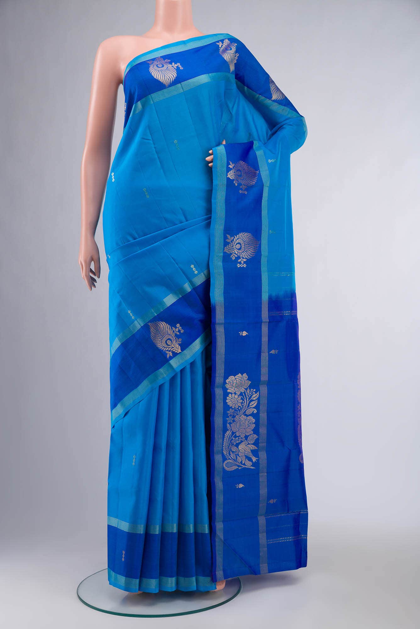 Blue Kanchipuram Silk Saree