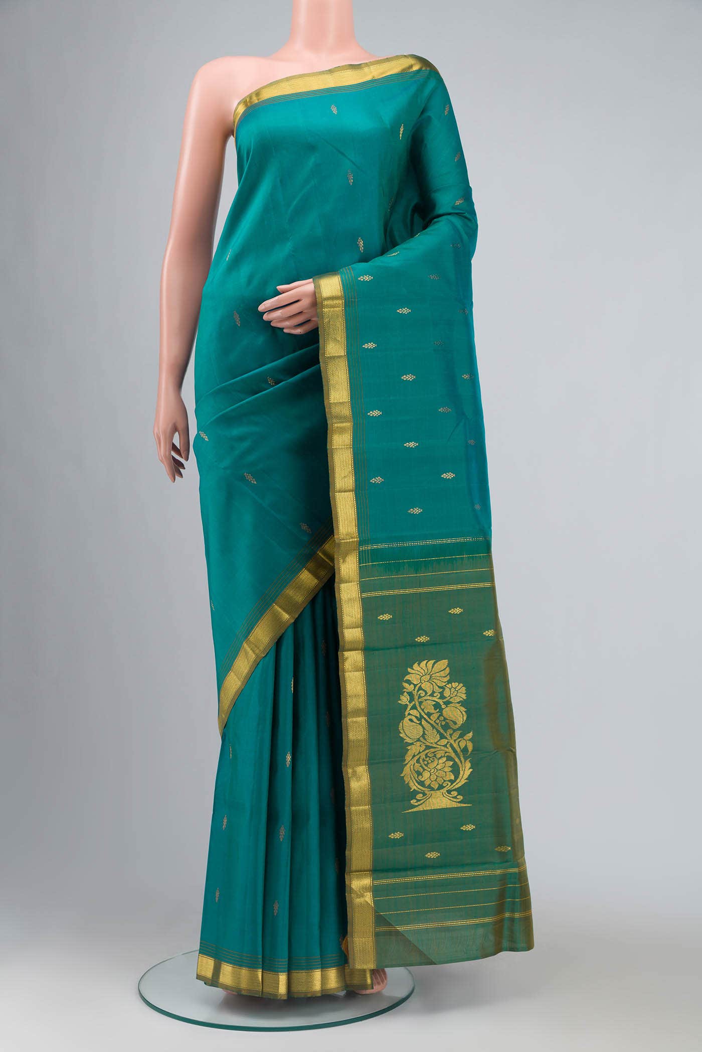 Blue Kanchipuram Silk Saree