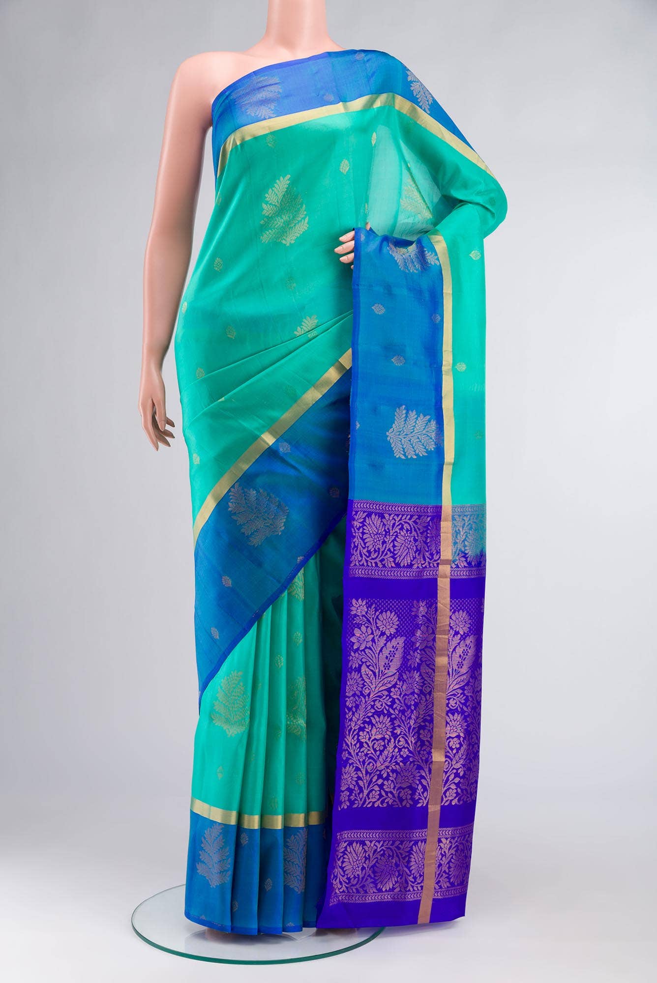 Sea Green Soft Silk Saree