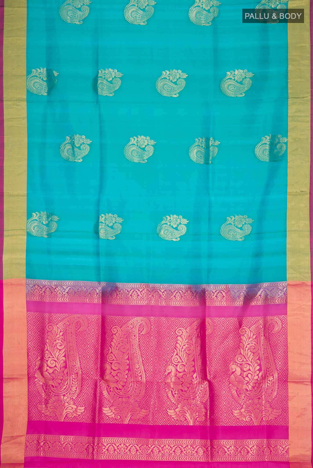 Turquoise Soft Silk Saree