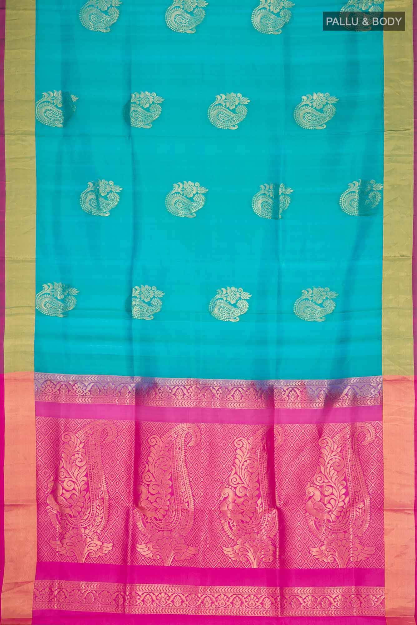 Turquoise Soft Silk Saree
