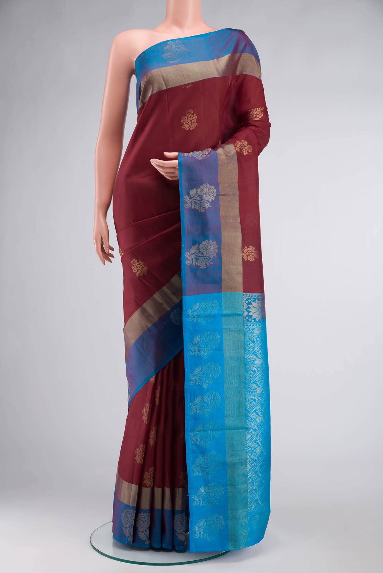 Maroon Soft Silk Saree