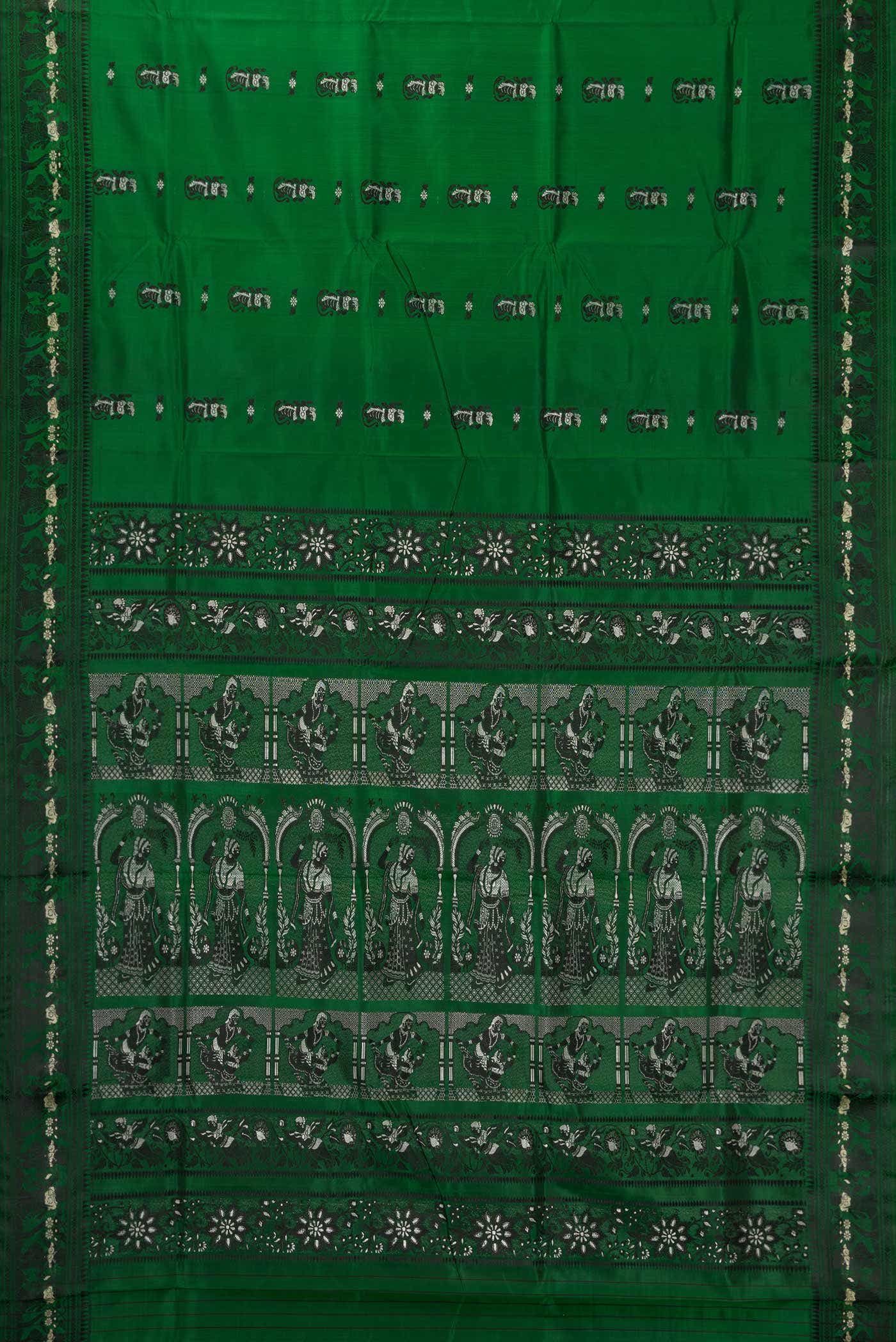 Green Dual Tone Baluchari Silk Saree