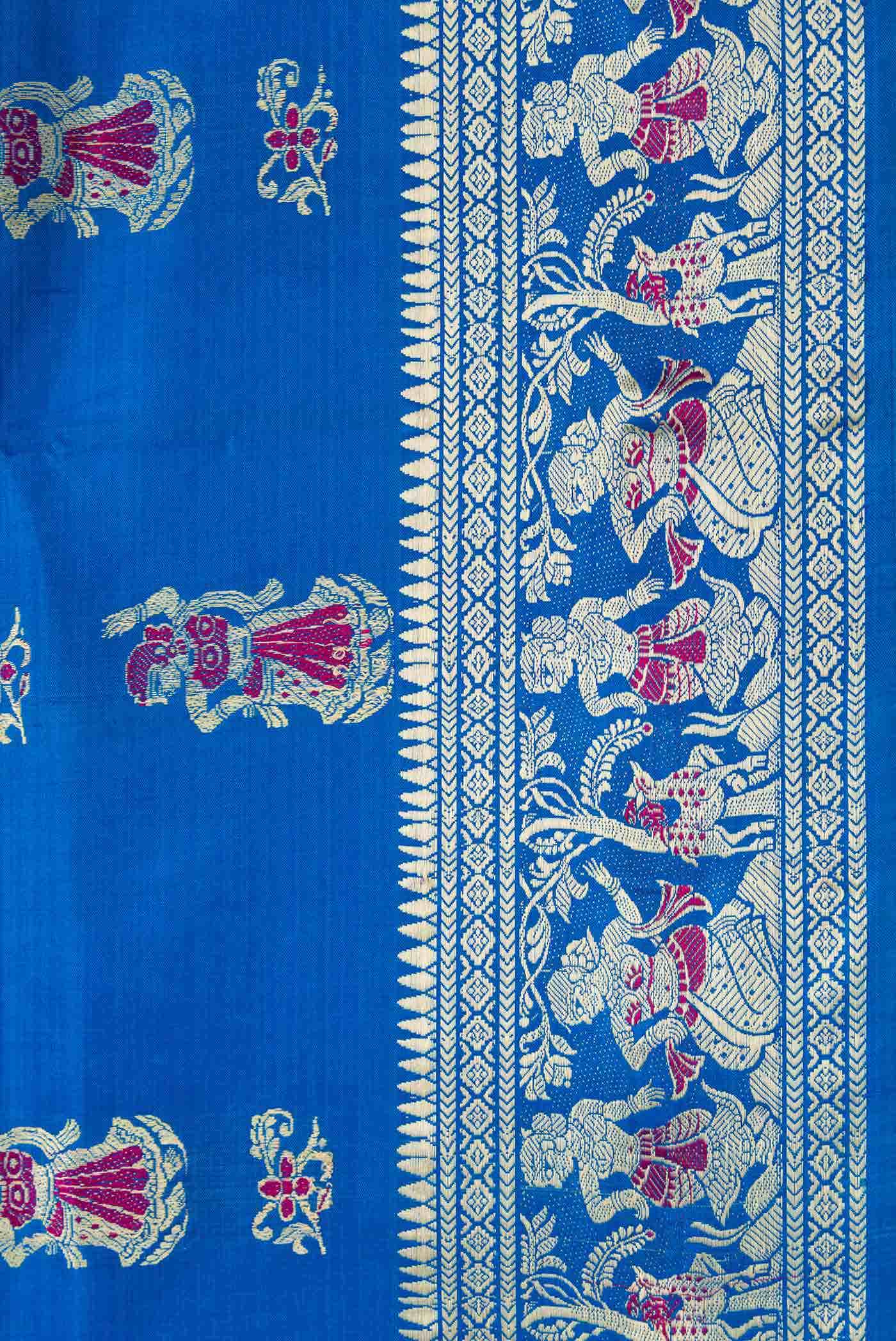 Sky Blue Dual Tone Baluchari Silk Saree