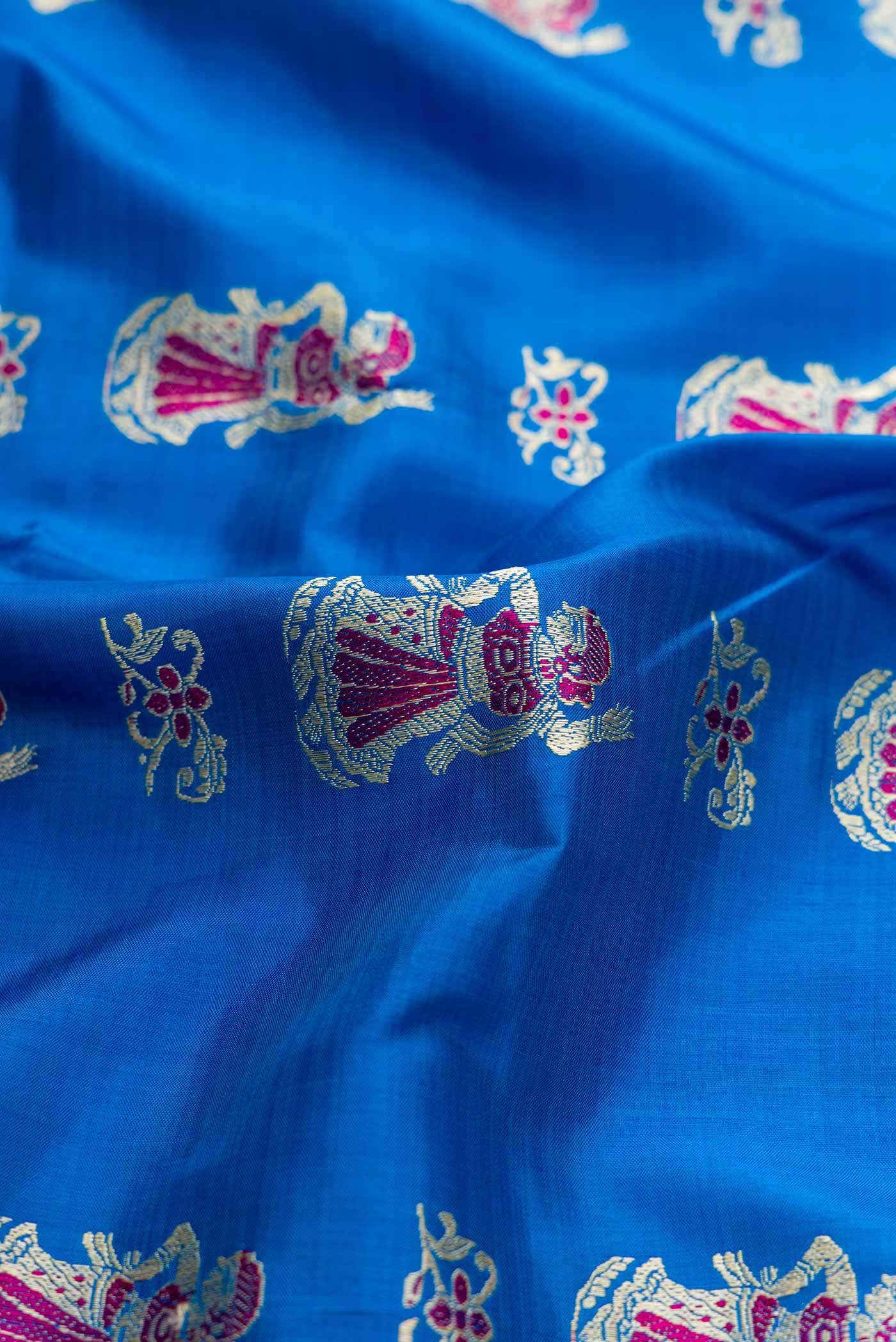Sky Blue Dual Tone Baluchari Silk Saree