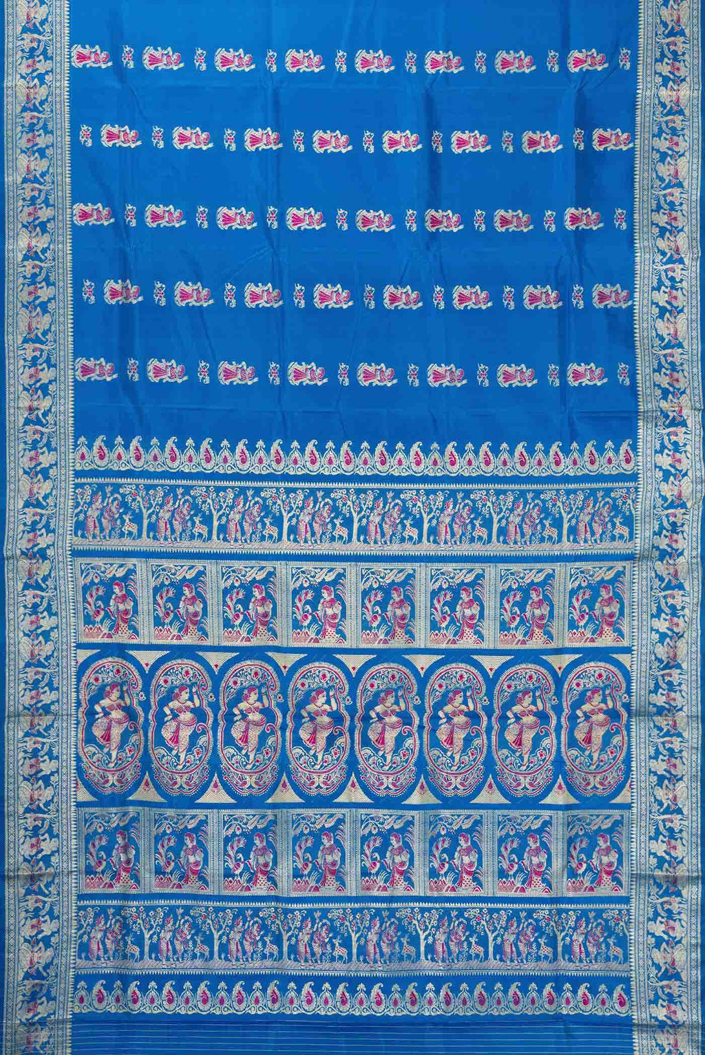 Sky Blue Dual Tone Baluchari Silk Saree