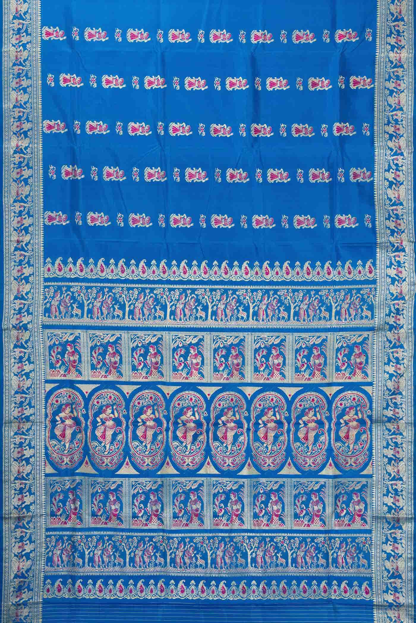 Sky Blue Dual Tone Baluchari Silk Saree