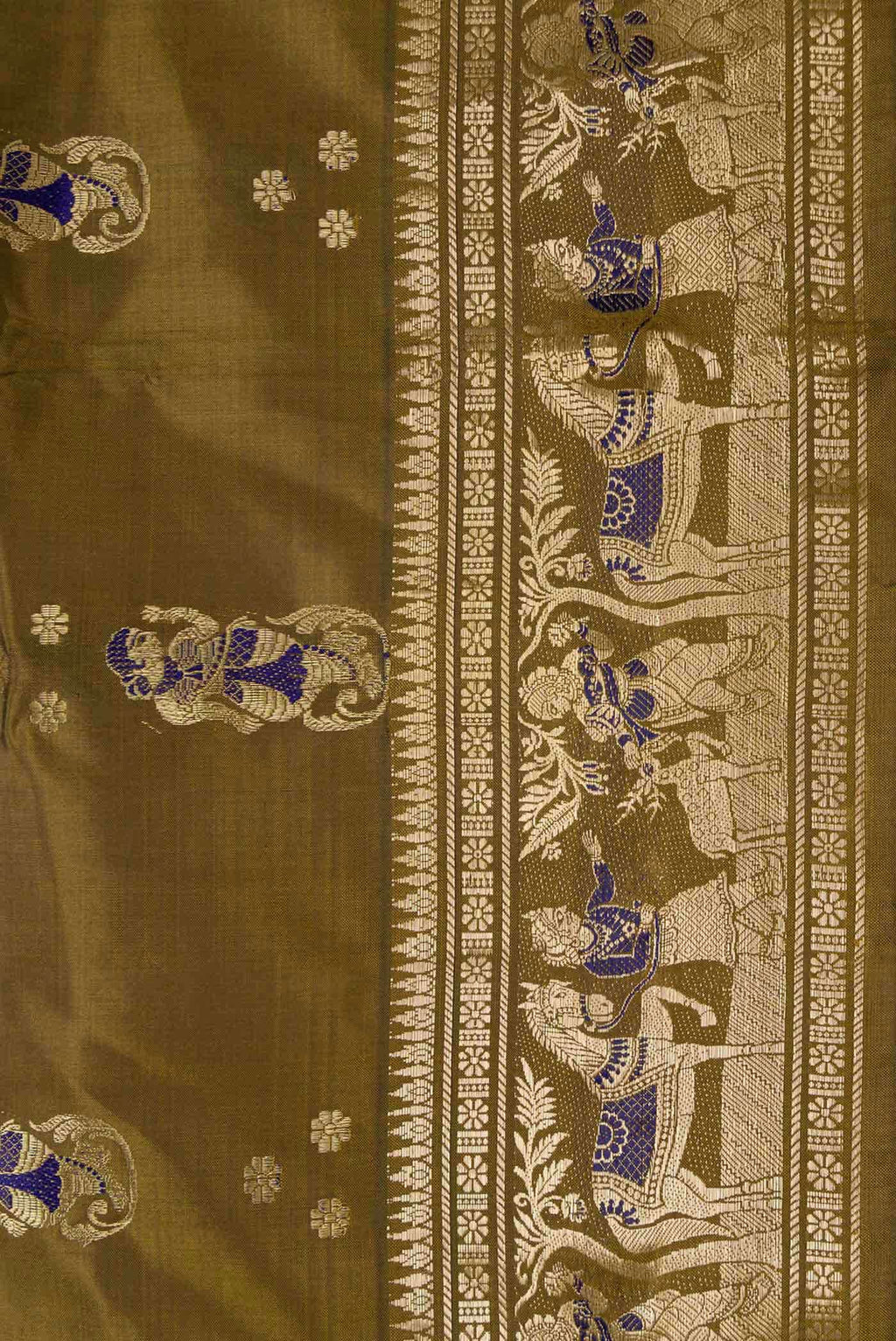 Mehandi Green Dual Tone Baluchari Silk Saree