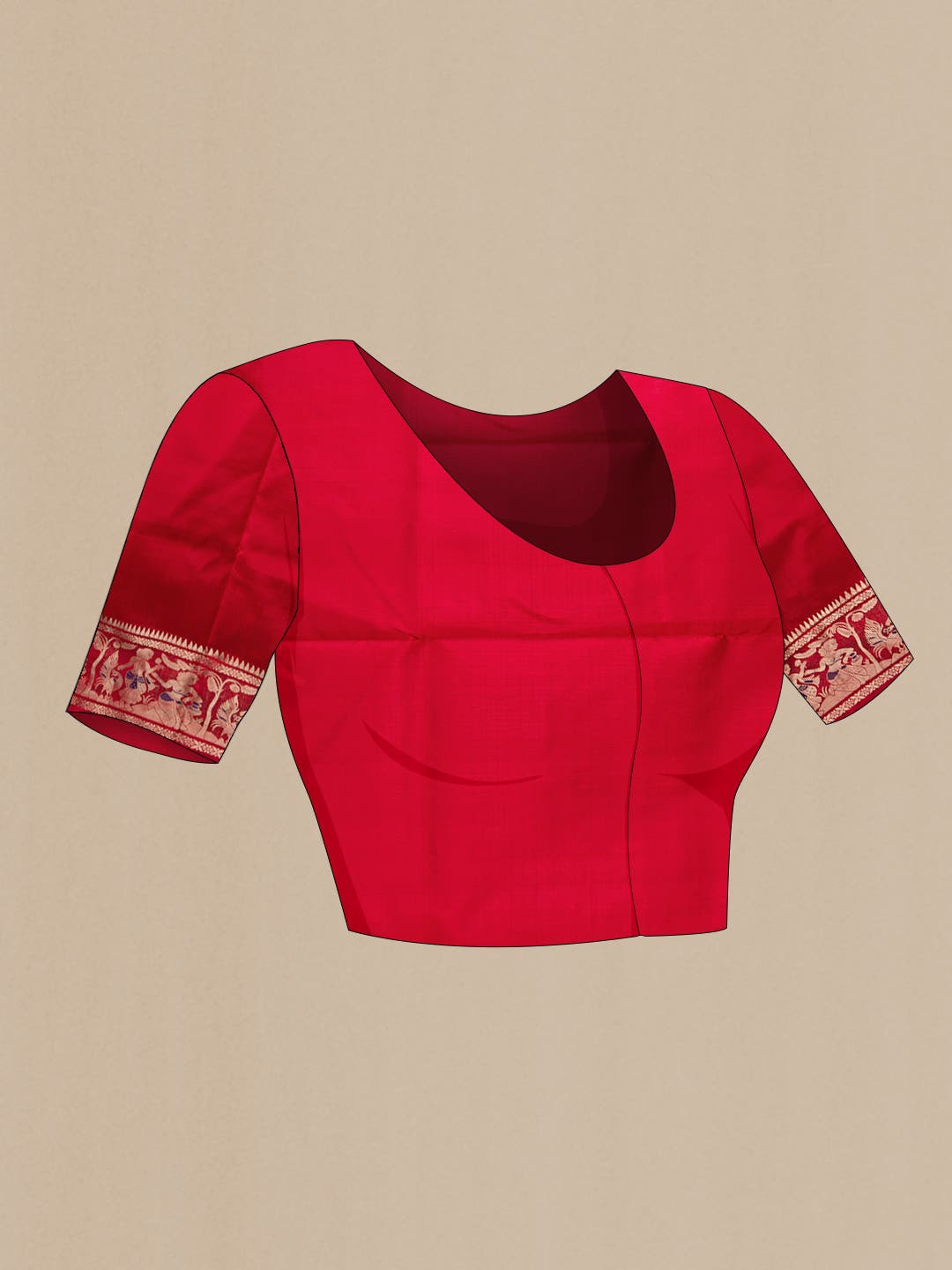Red Dual Tone Baluchari Silk Saree