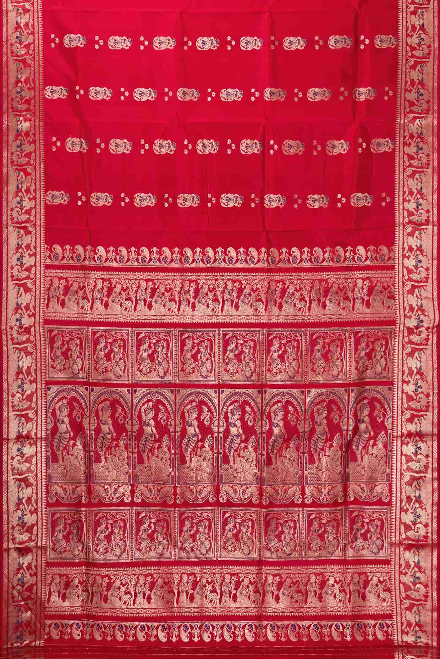 Red Dual Tone Baluchari Silk Saree