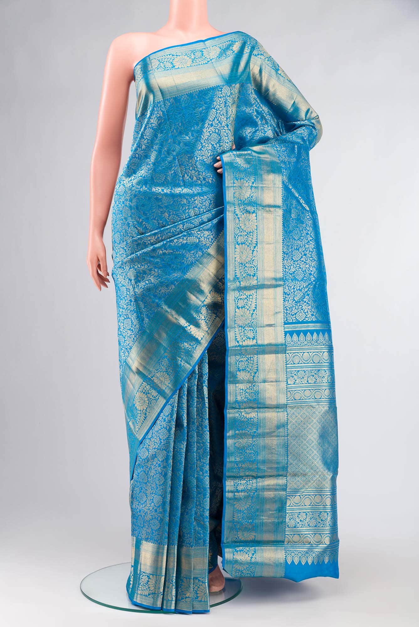 Blue Kanchipuram Silk Saree