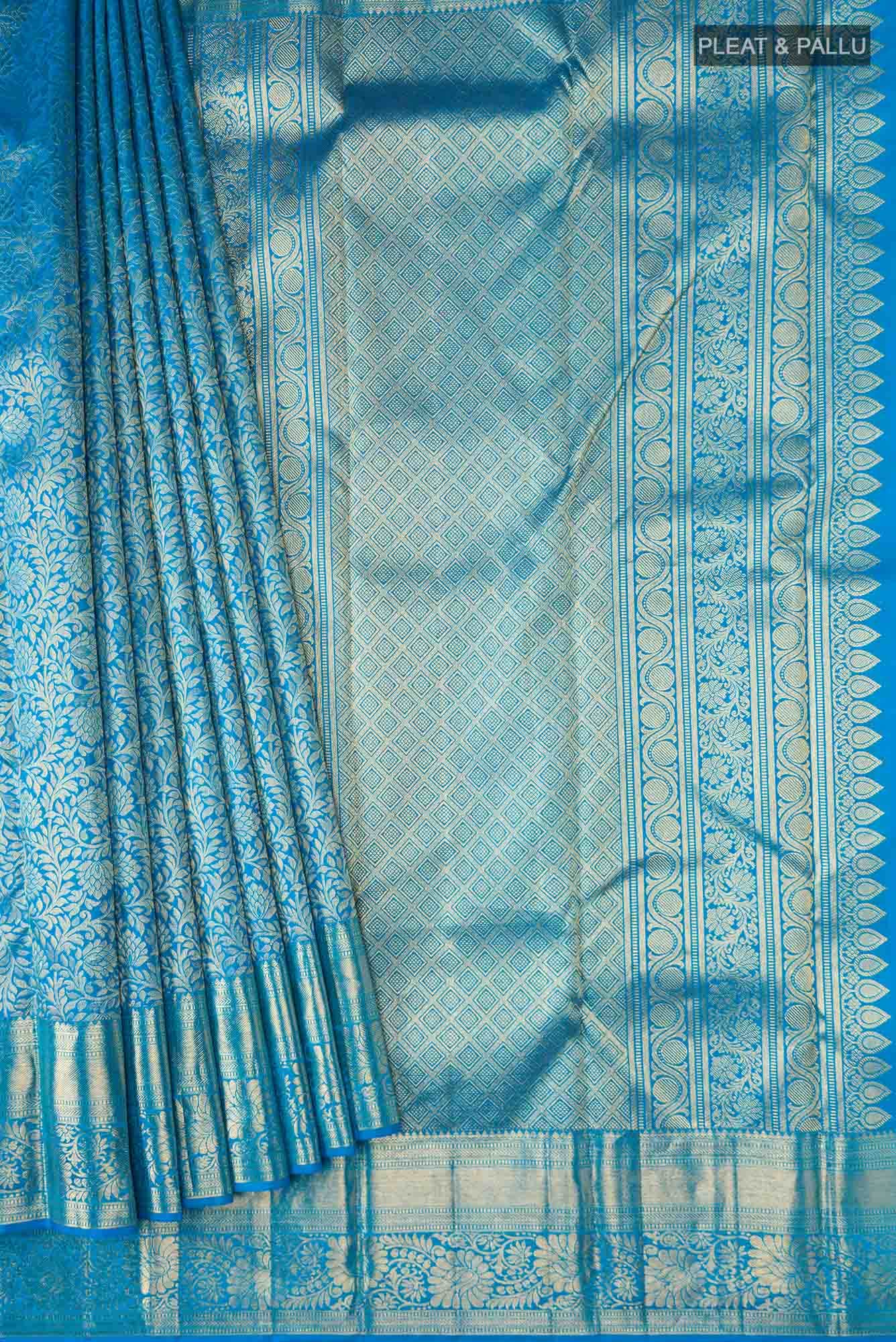 Blue Kanchipuram Silk Saree