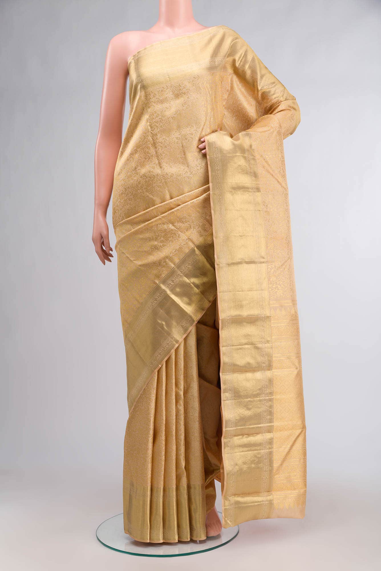 Sandal Kanchipuram Silk Saree