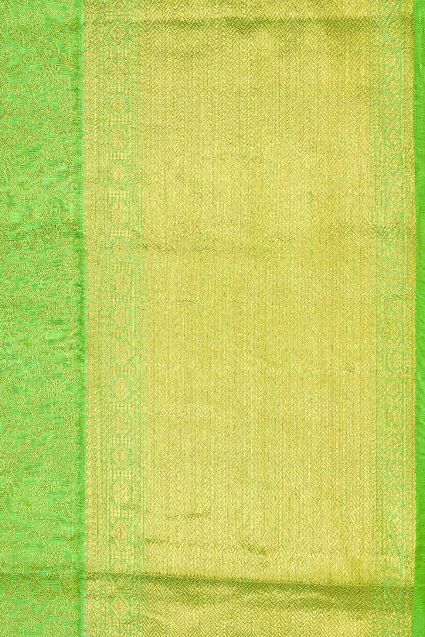 Parrot Green Dual Tone Kanchipuram Silk Saree