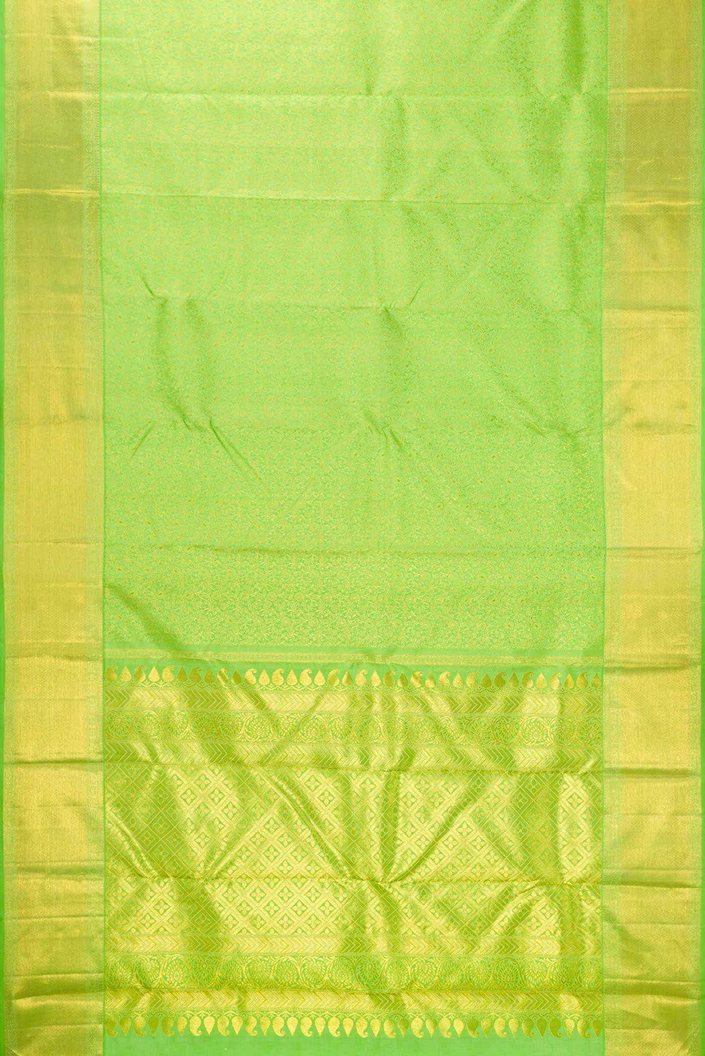 Parrot Green Dual Tone Kanchipuram Silk Saree