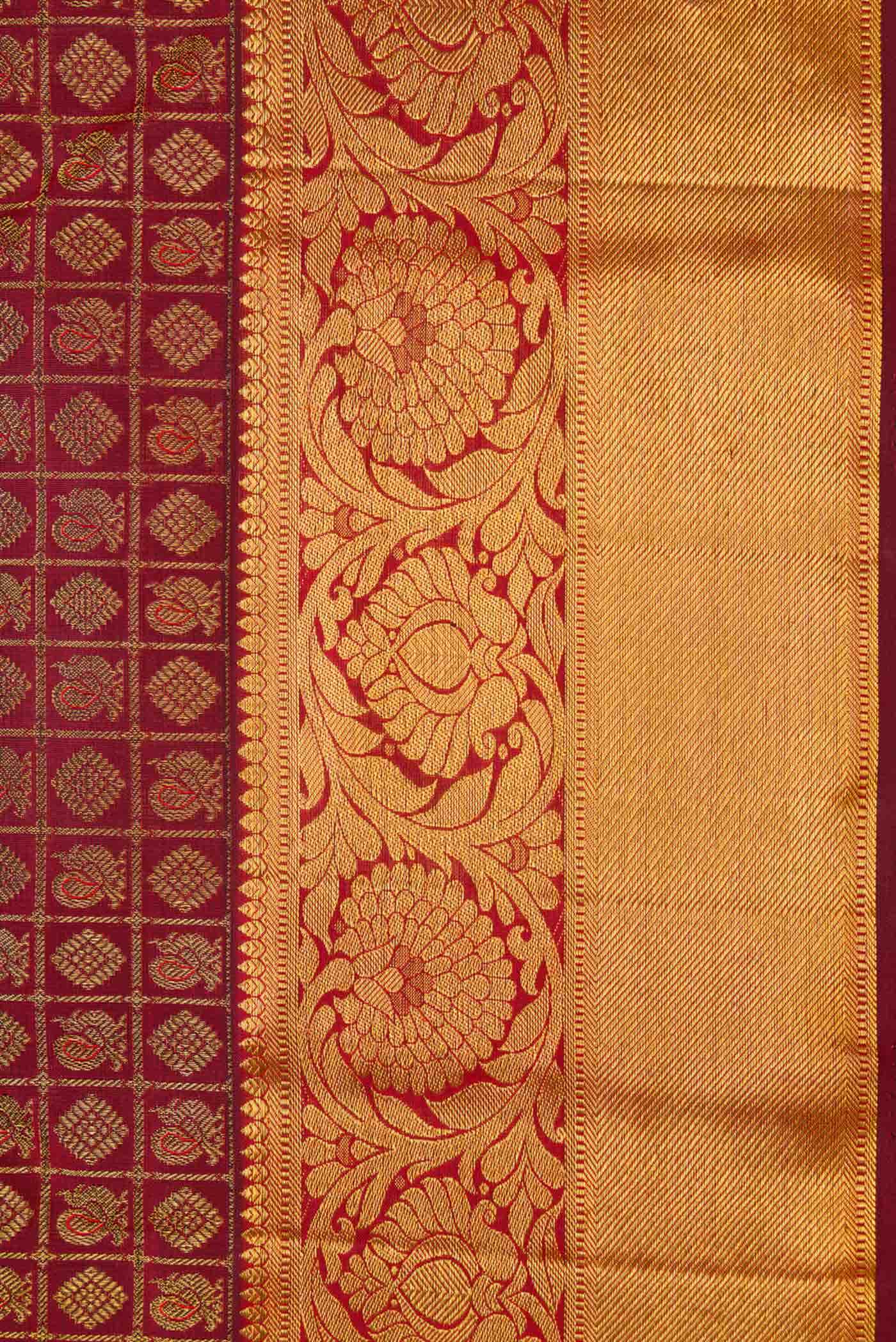 Maroon Dual Tone Kanchipuram Silk Saree