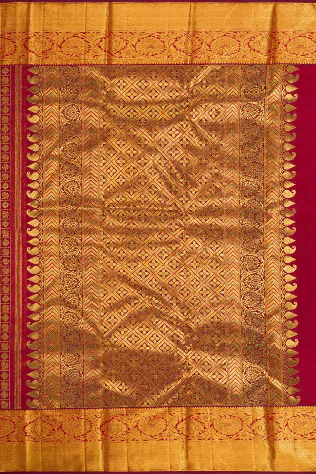 Maroon Dual Tone Kanchipuram Silk Saree